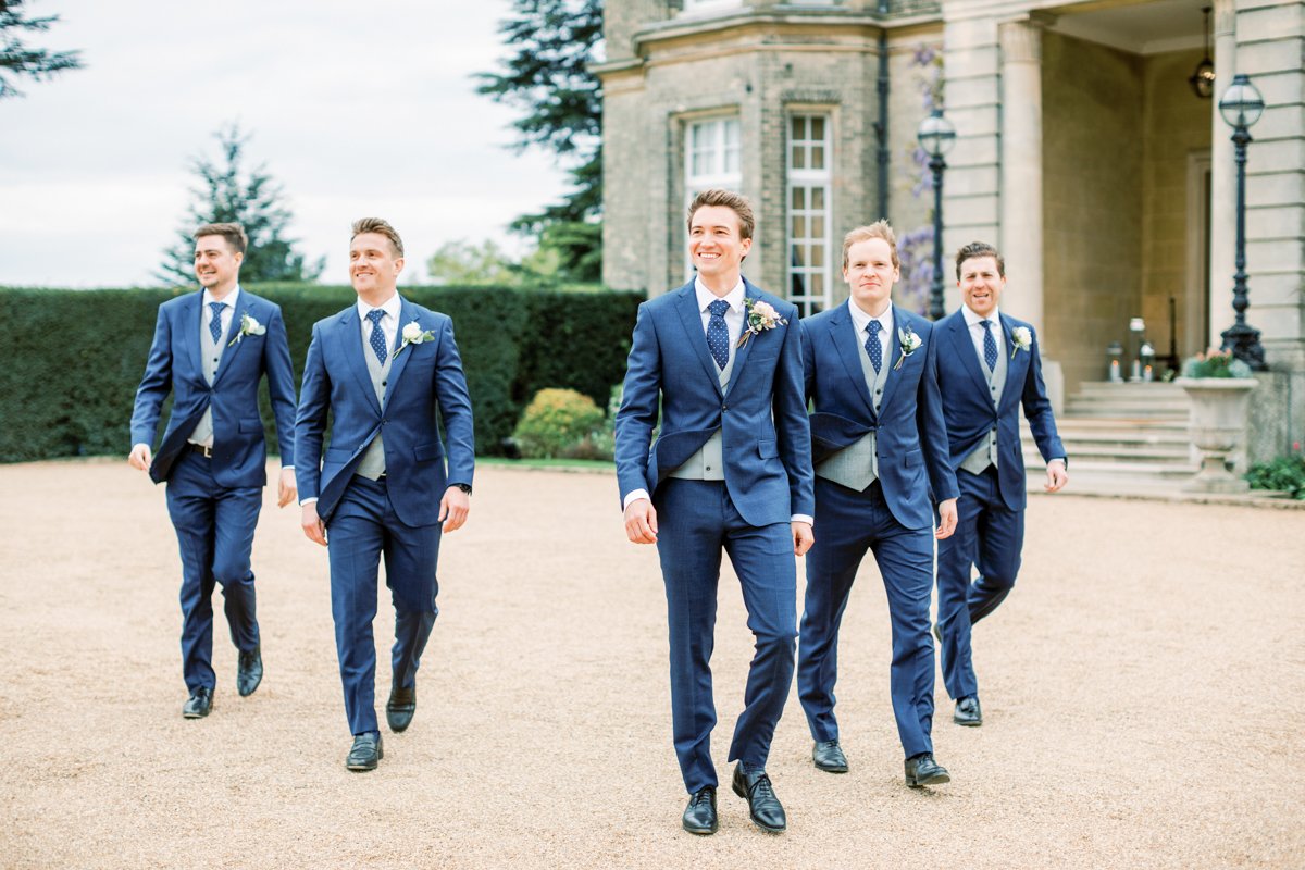 Groomsmen outside Hedsor House