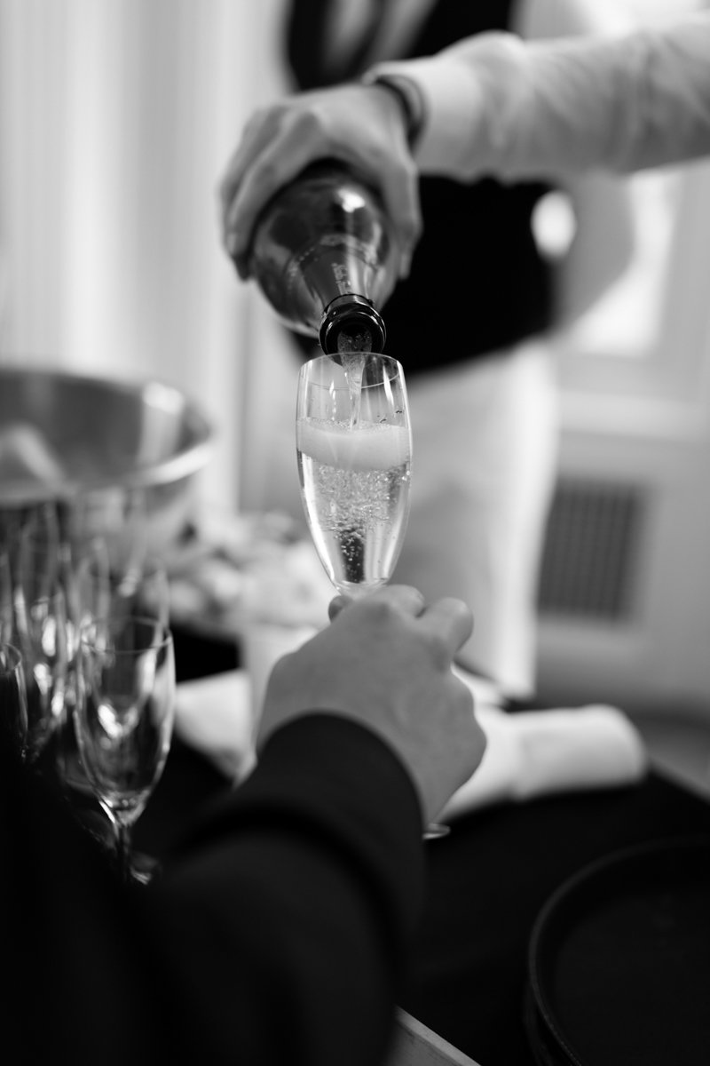 Champagne being poured in to glass