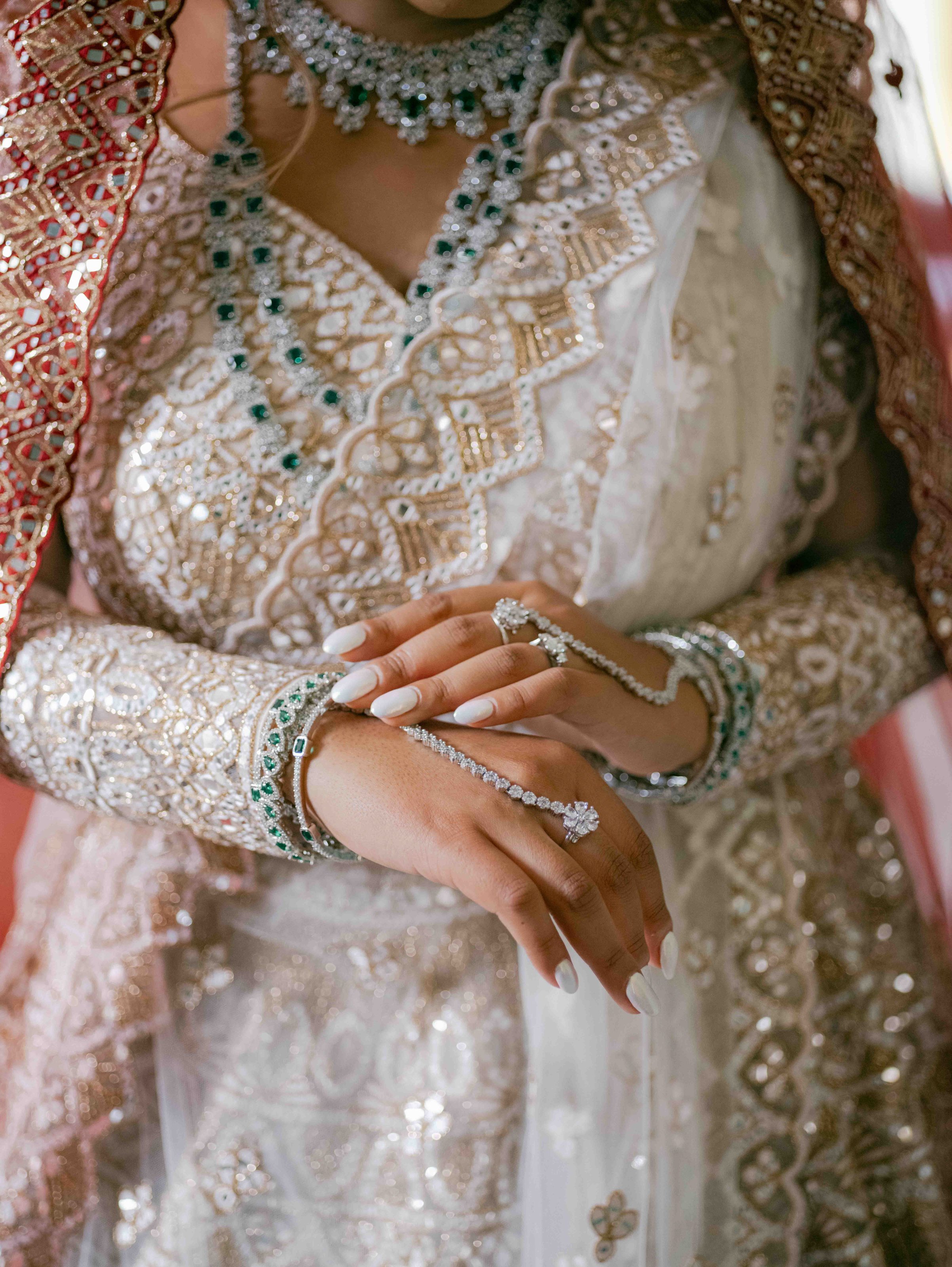  close up of bride’s hands 