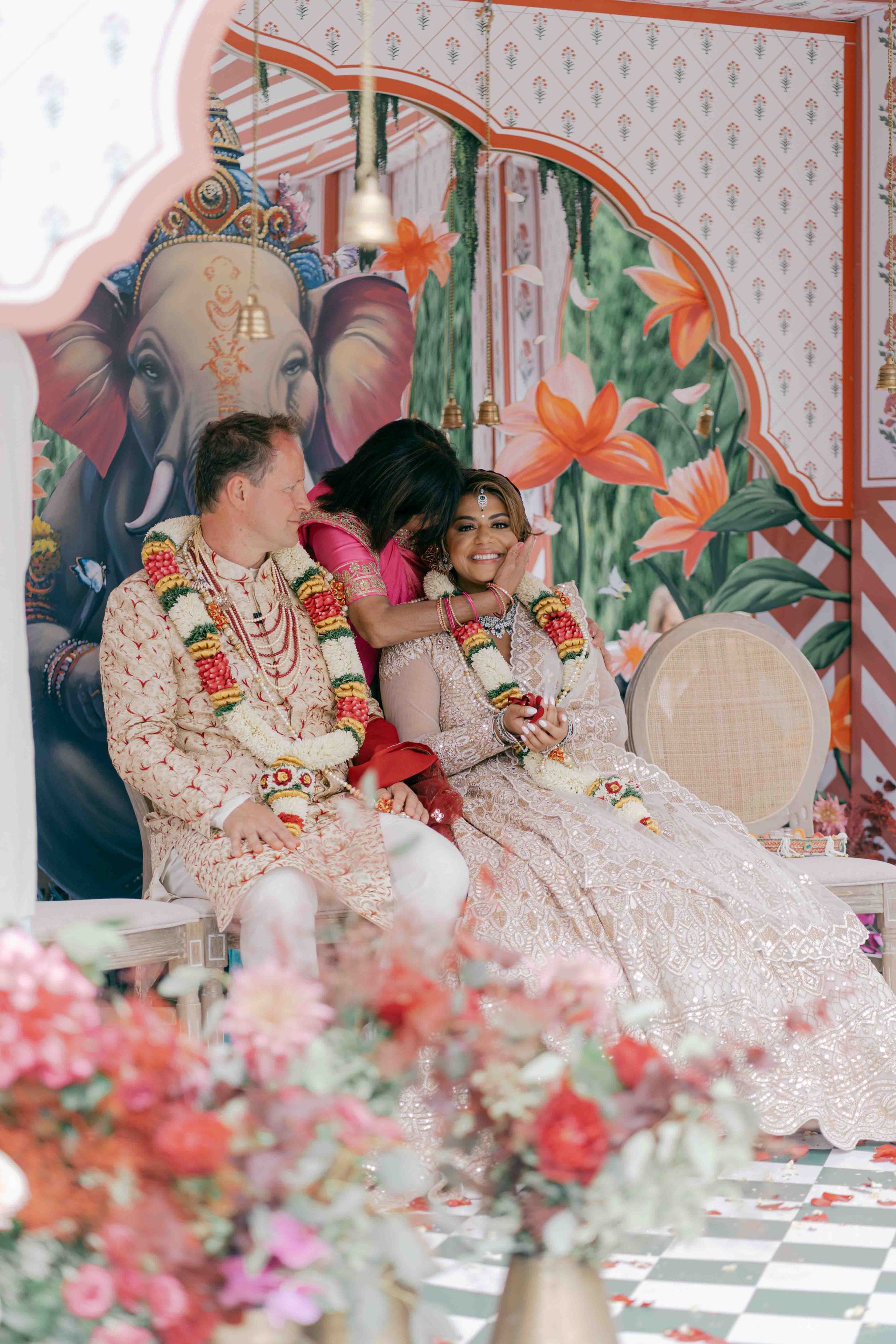  bride and groom in the Mandap 