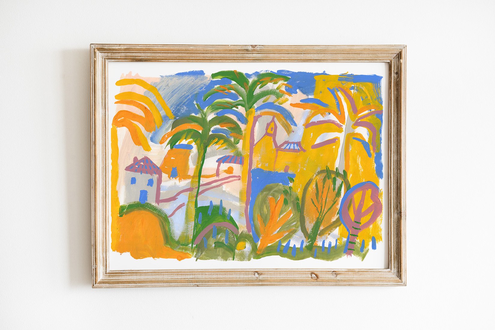 Print orange palm trees