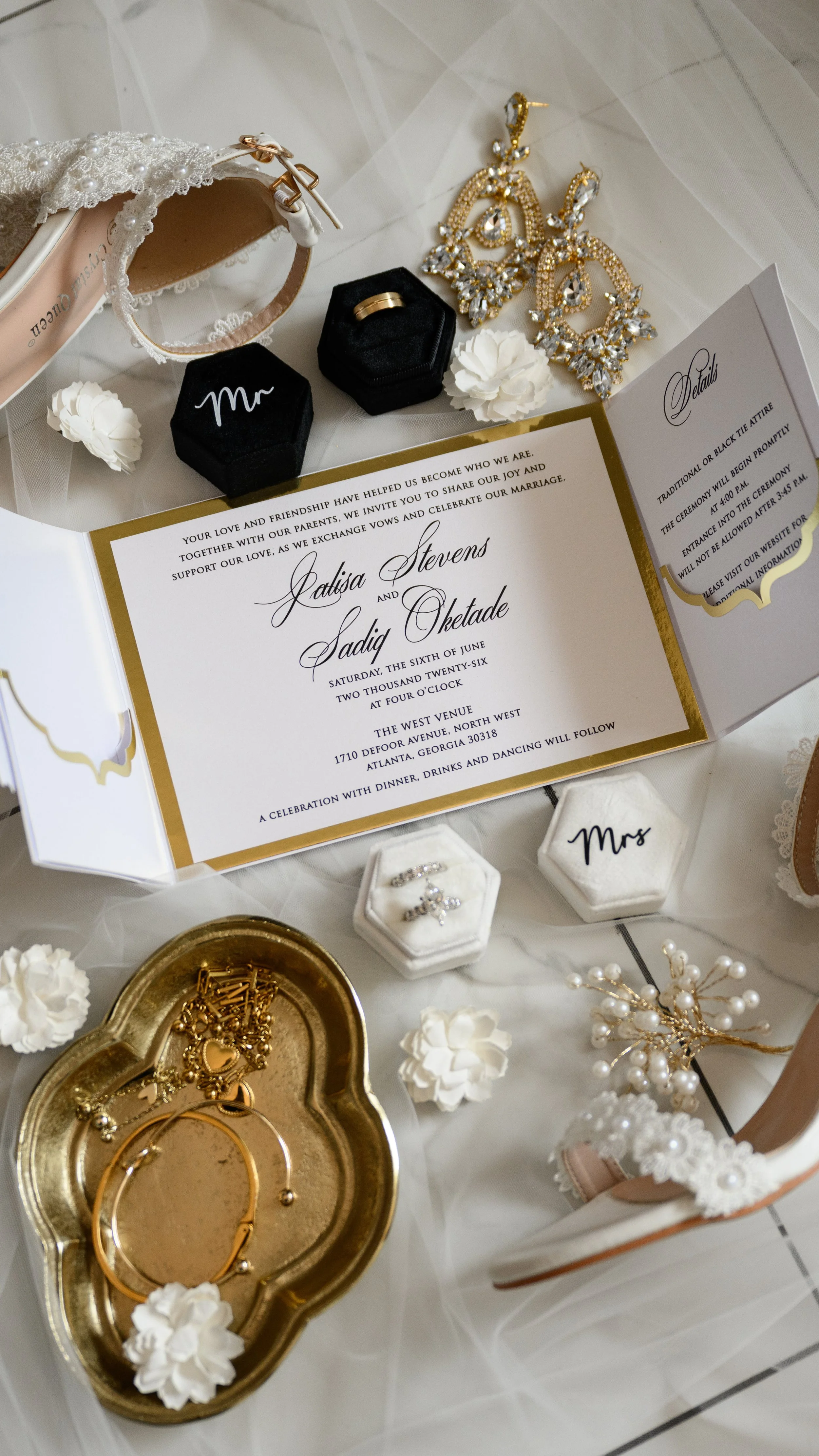 Wedding invitation and detail styling from Jalisa and Sadiq's wedding