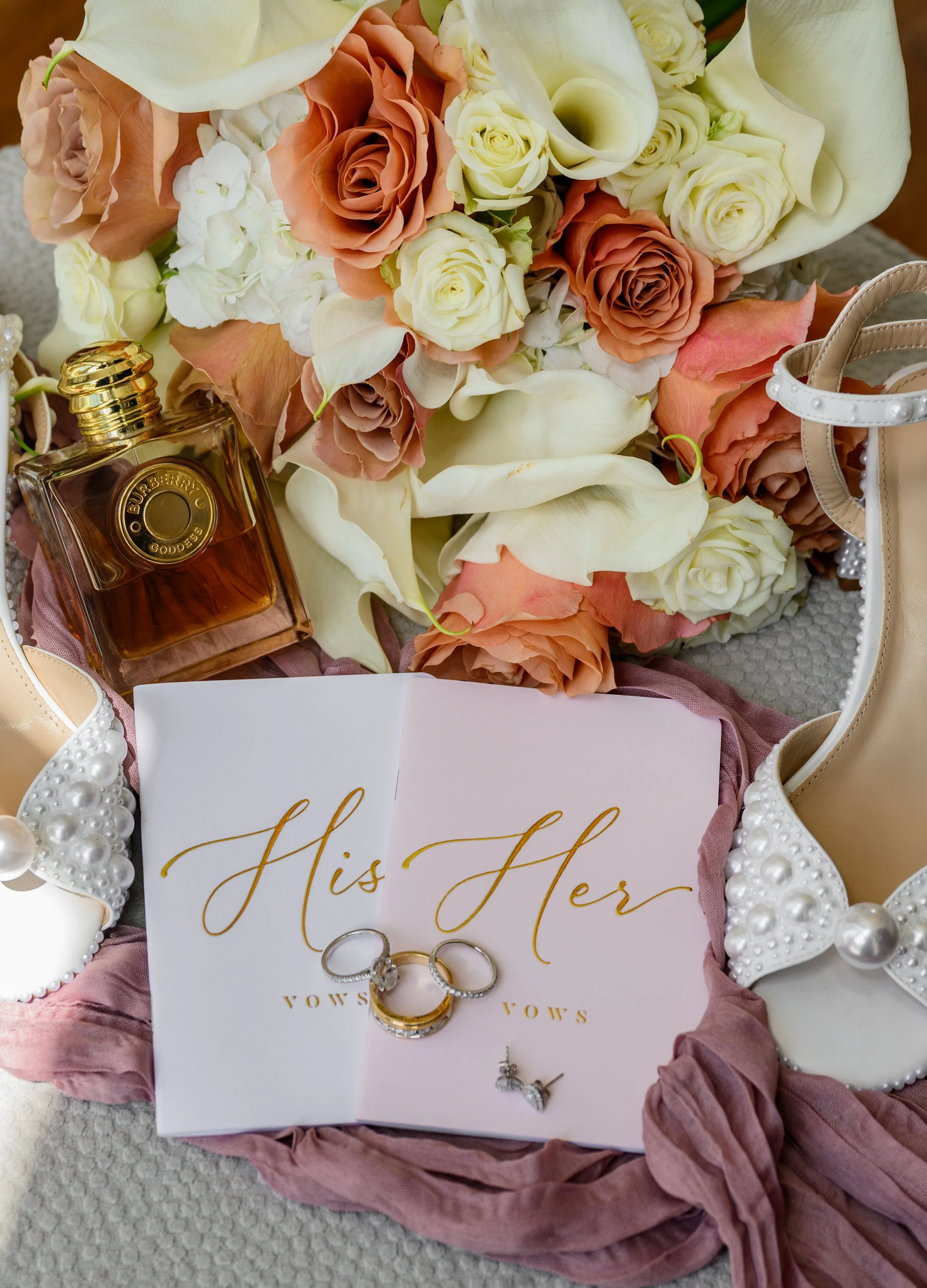 Wedding invitation and floral details from Sherod and Sonya’s Georgian Hall wedding in Athens.