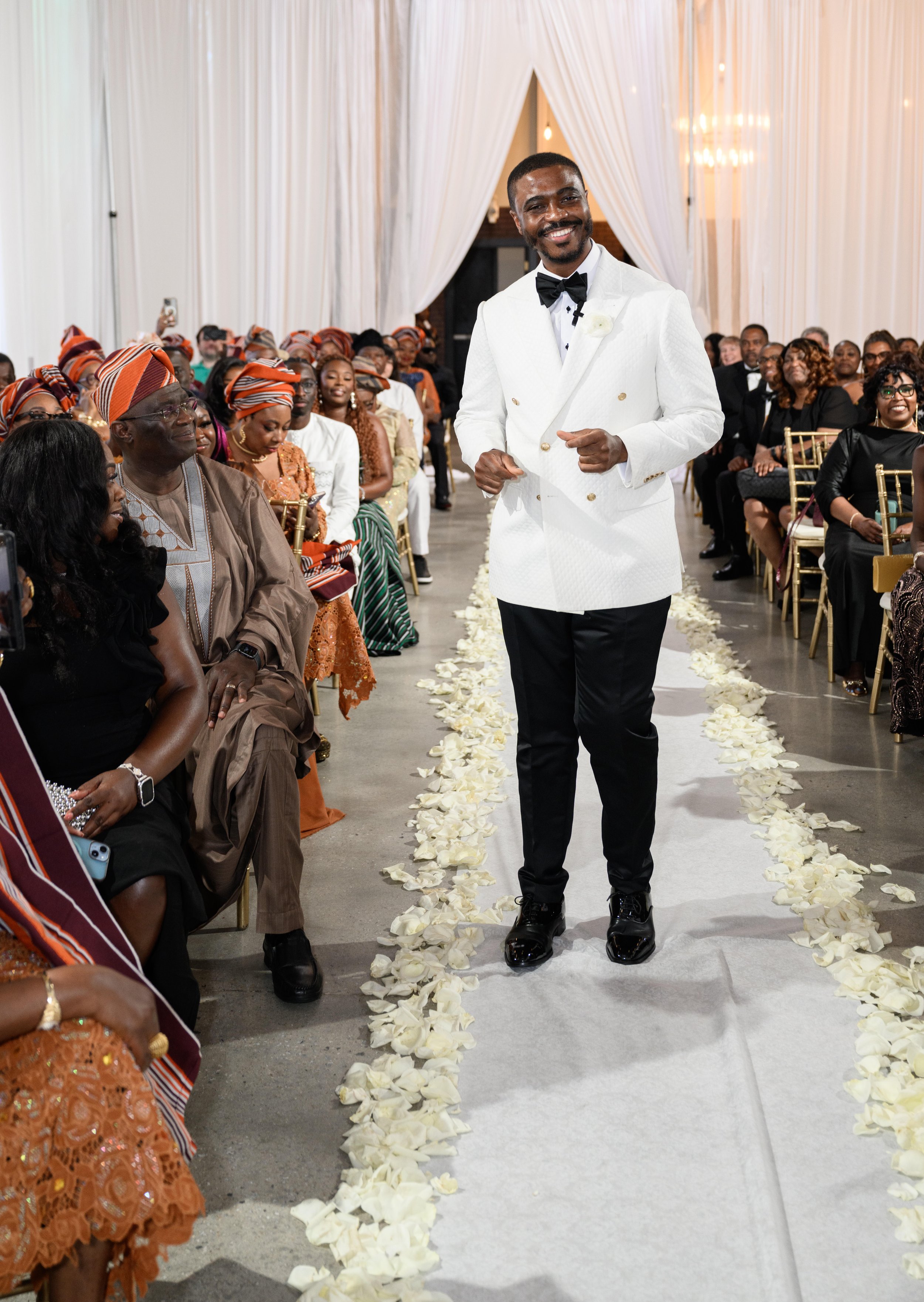 Sadiq walking down the aisle during his wedding ceremony
