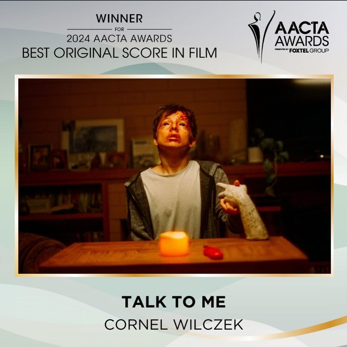 So happy to have won best film score for Talk To Me at the AACTA awards. What a night.