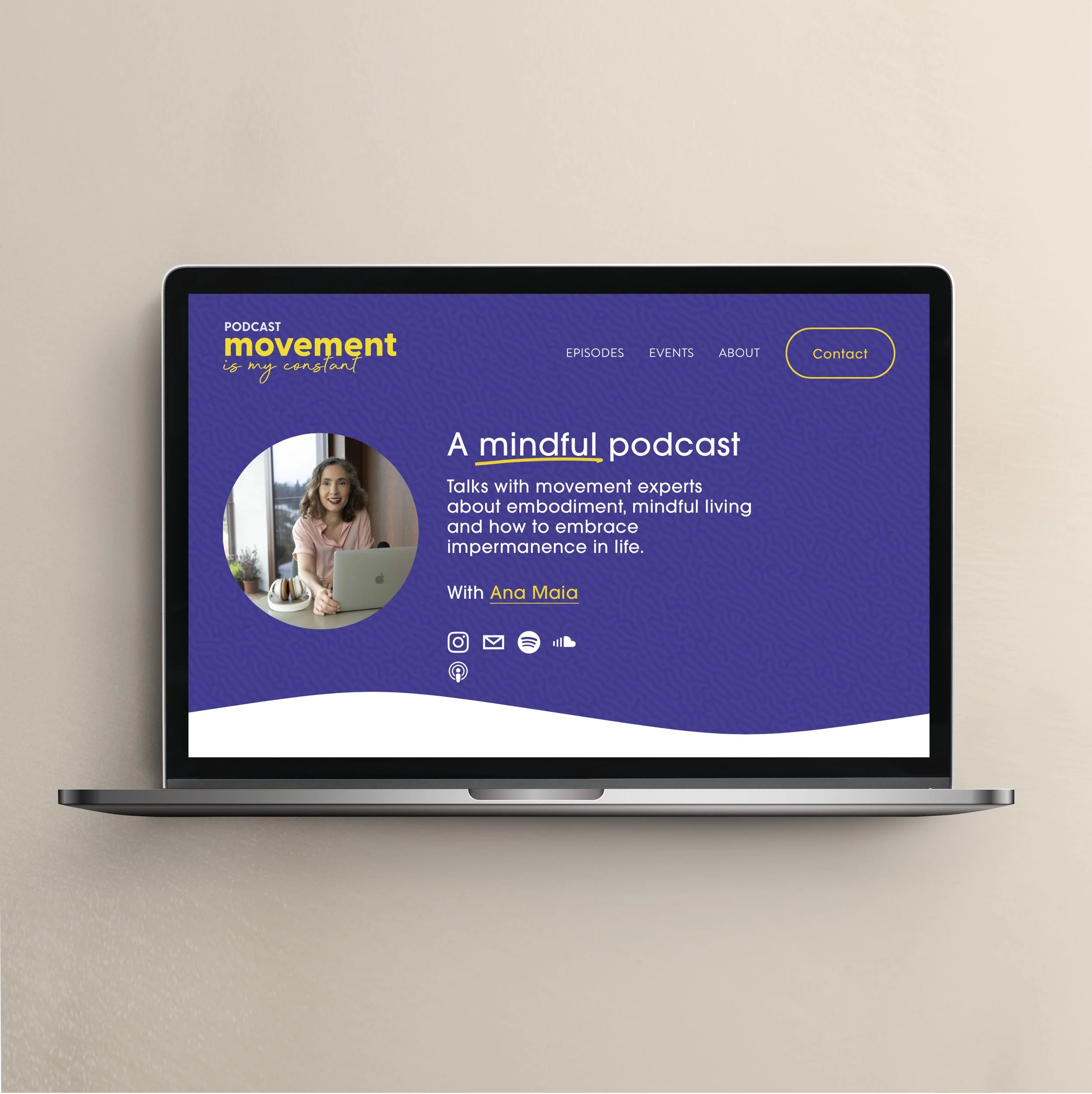 Movement Is My Constant — Brand and Squarespace site for a mindfulness podcast.