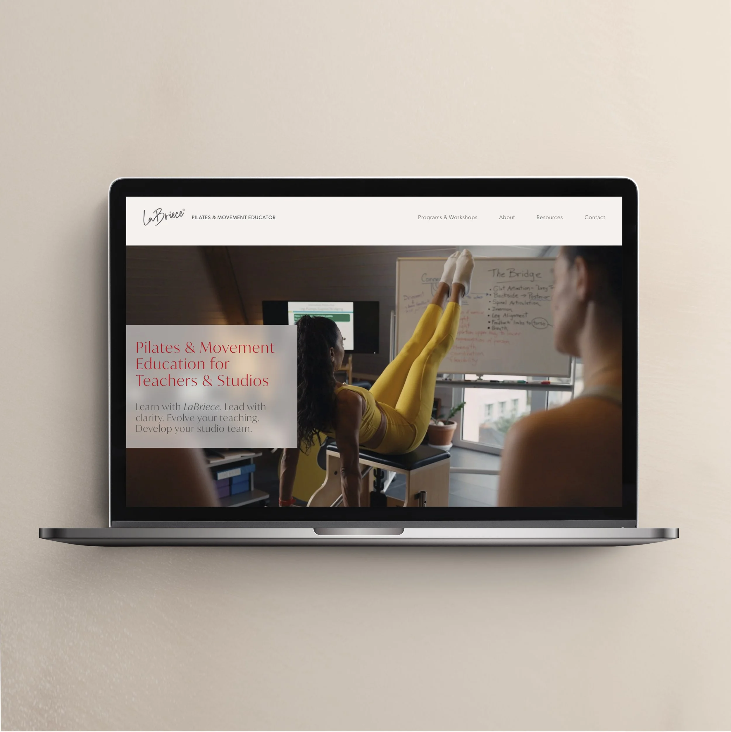 Website and brand design LaBriece Oschner, Pilates and movement educator