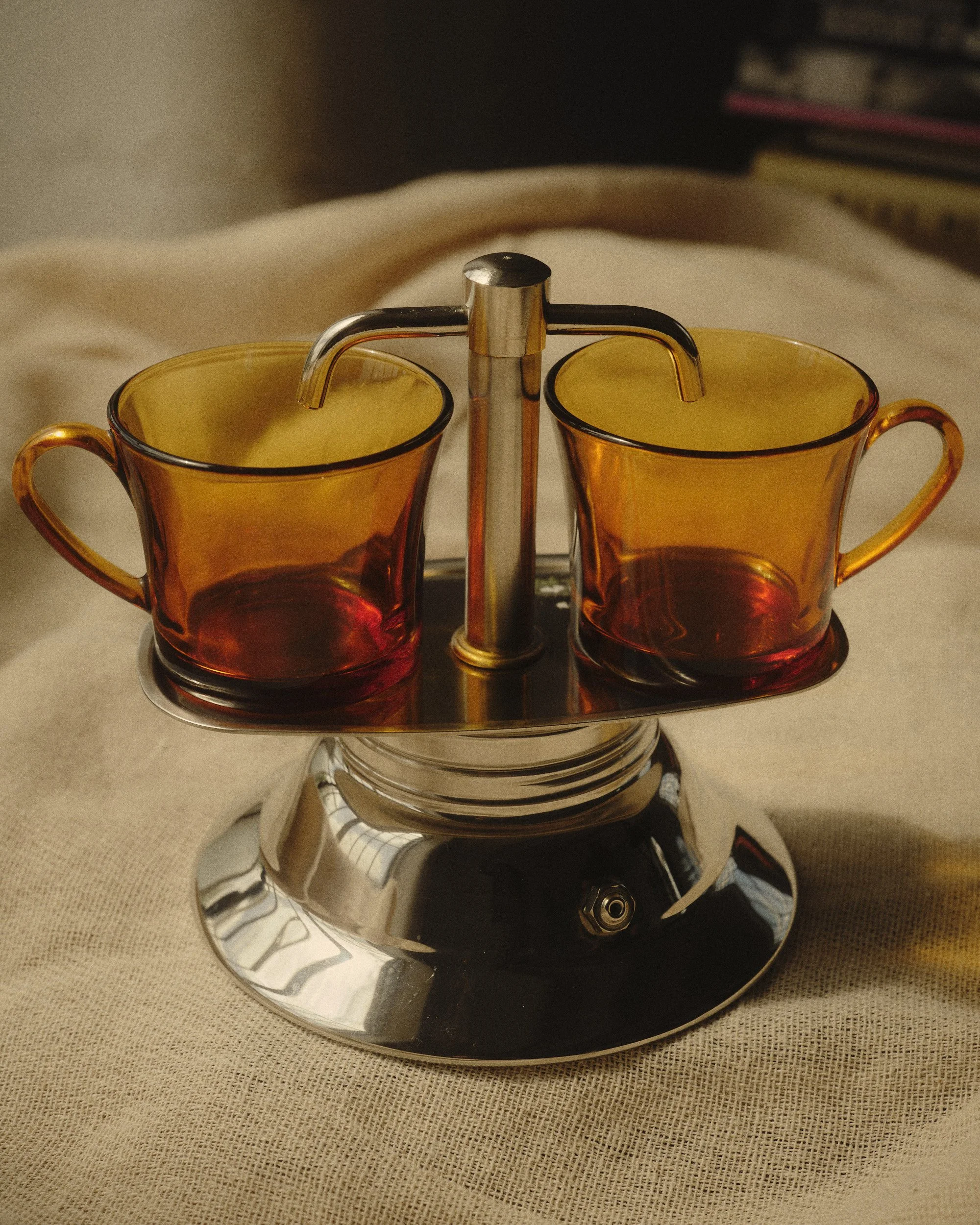 Vintage Duralex Amber Espresso Cups