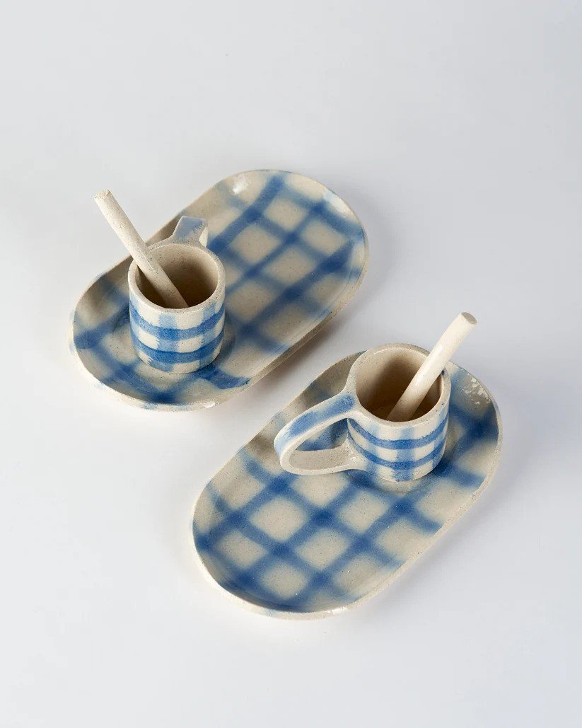 Super Ceramics Espresso Set Brushed Grid