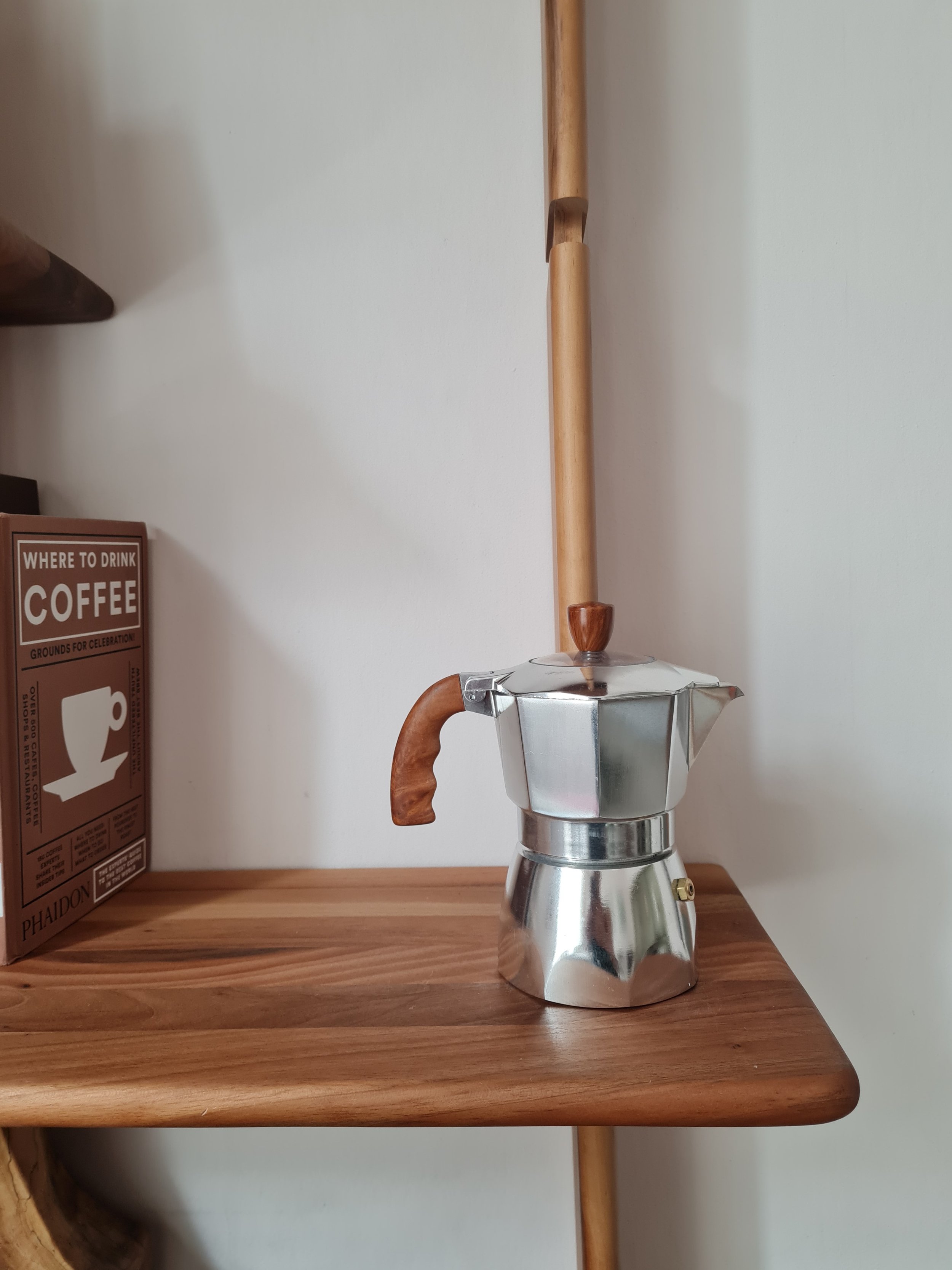 Rare Bialetti 'Dama' Moka Pot Wooden Handle - 3 Cup