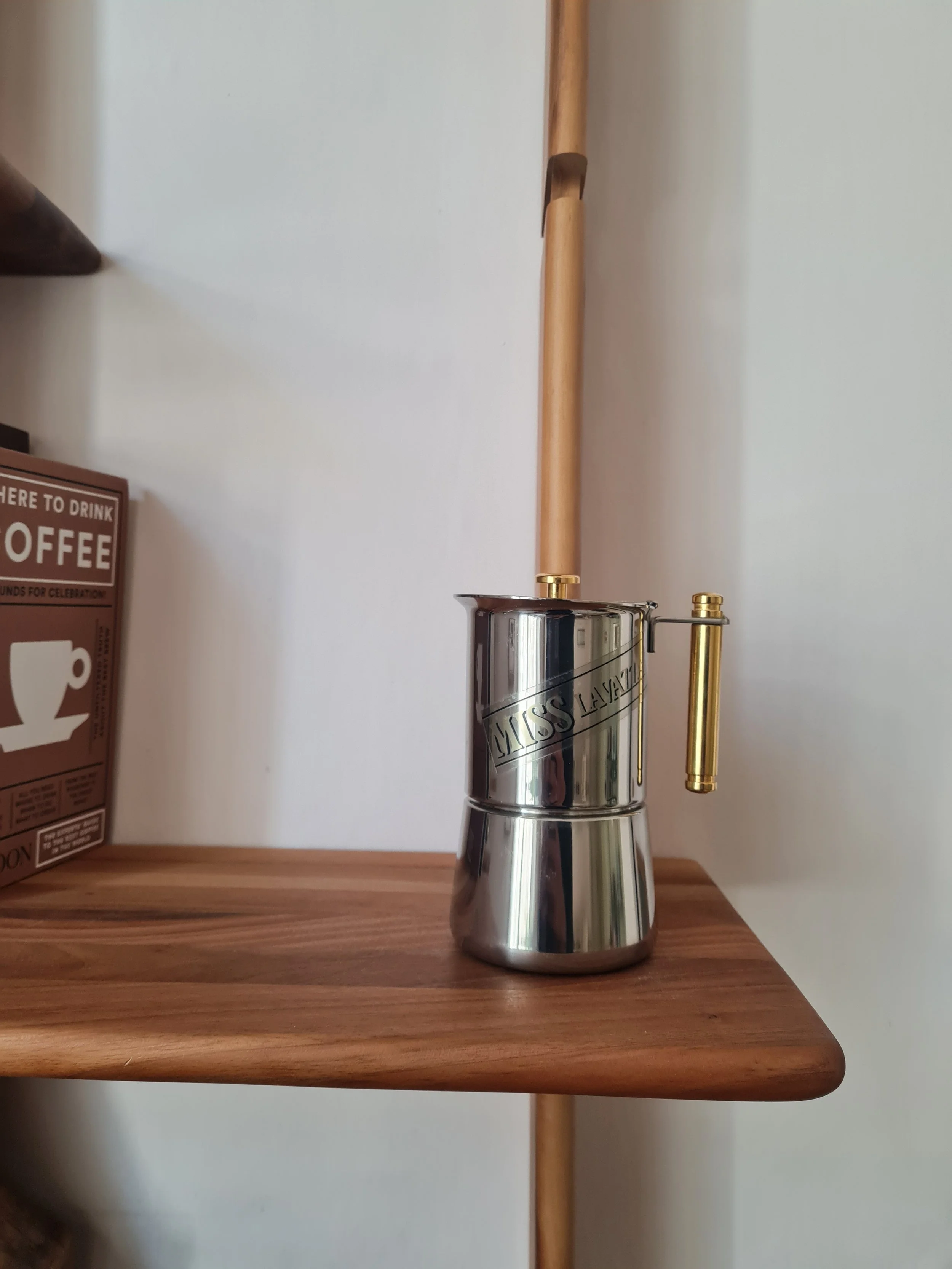 Vintage 1980s Miss Lavazza Moka Pot - 4 Cup