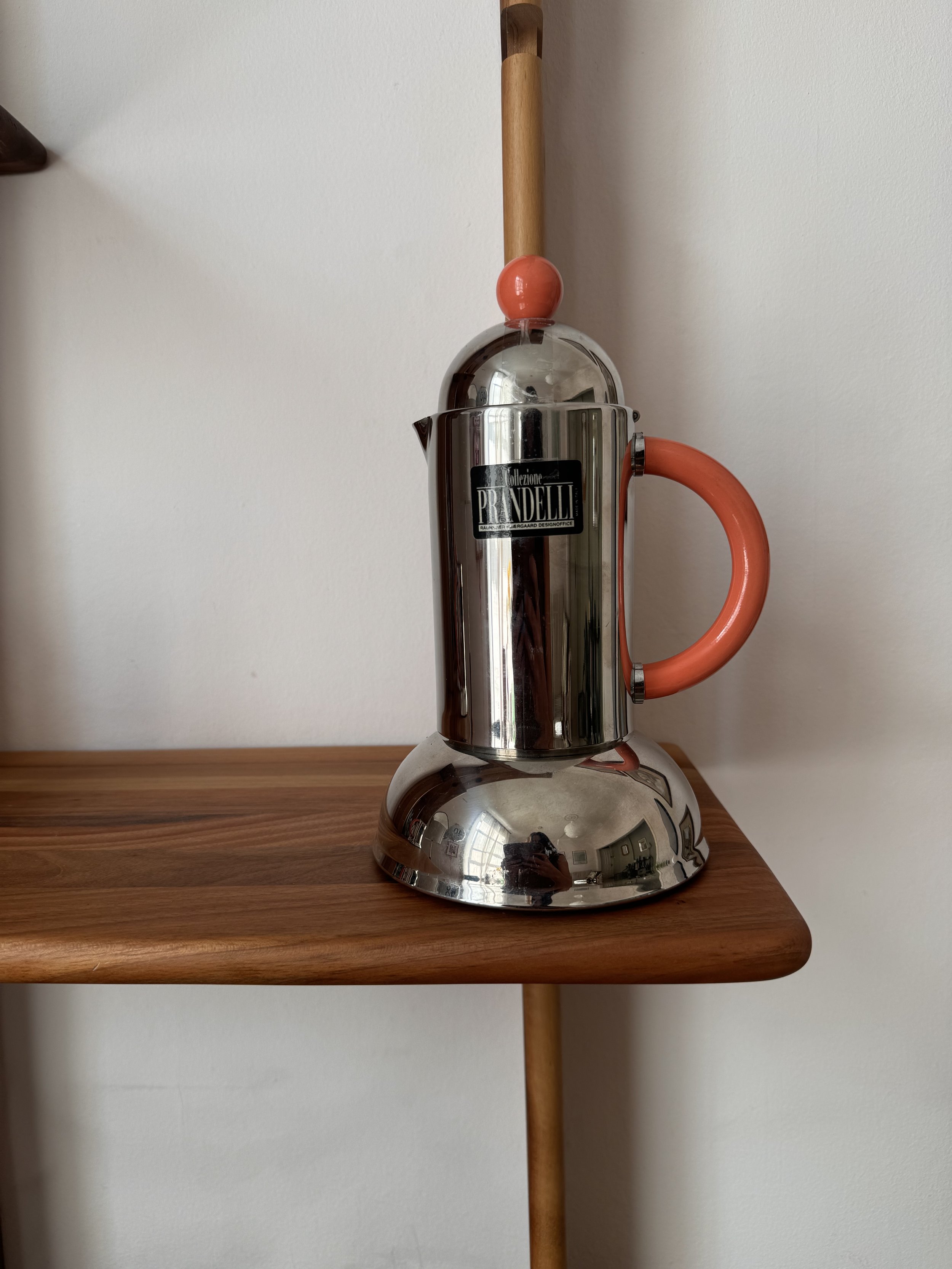 Vintage 1980s Prandelli Moka Pot Set - Coral