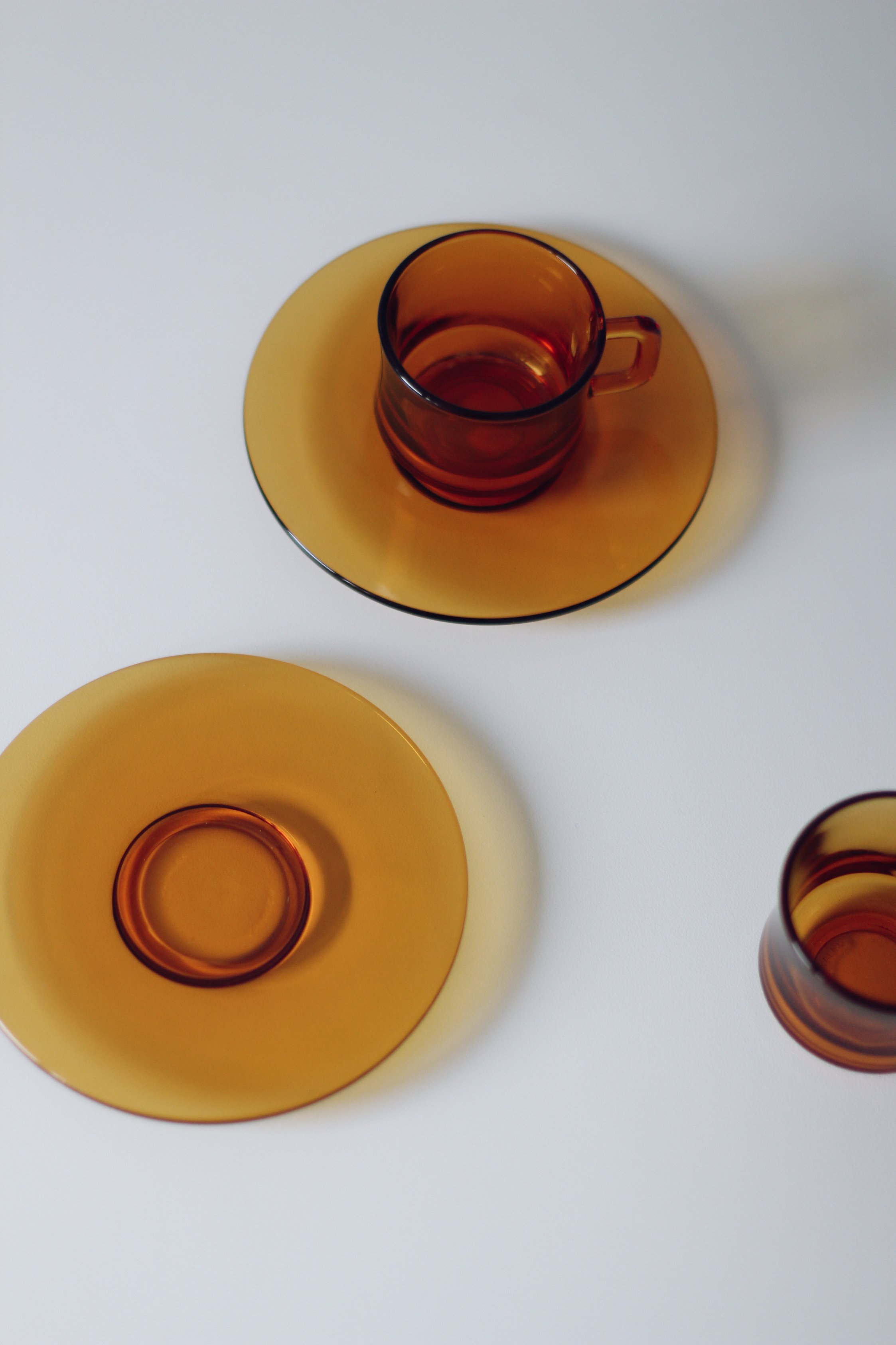Vintage Amber Duralex Espresso Cups