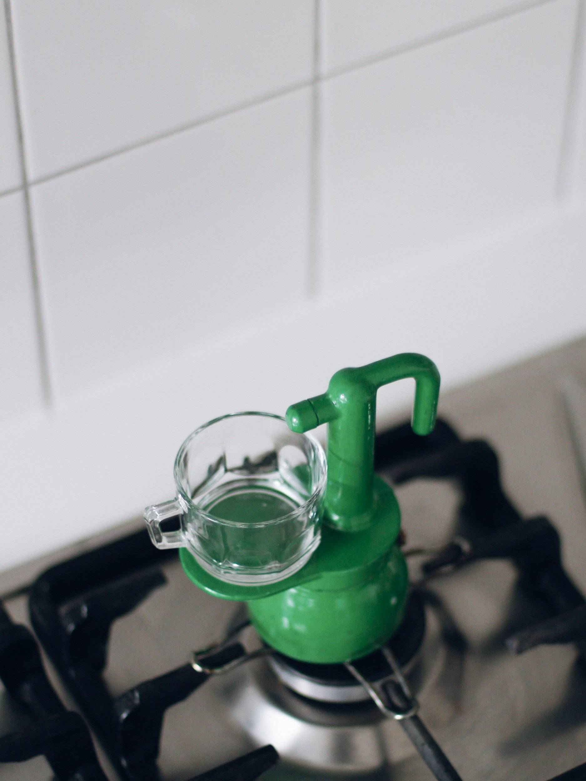 Vintage 90s green single Irmel moka espresso pot