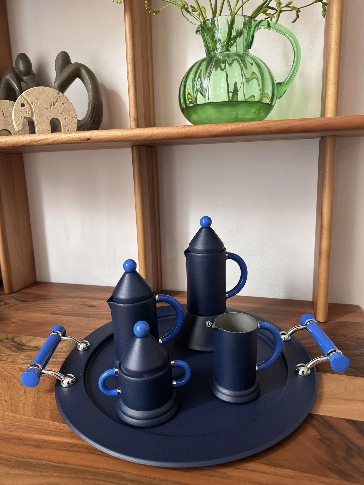 Rare Inoxpran 'Atlanta' Moka Pot Set in Dark Blue — my moka home