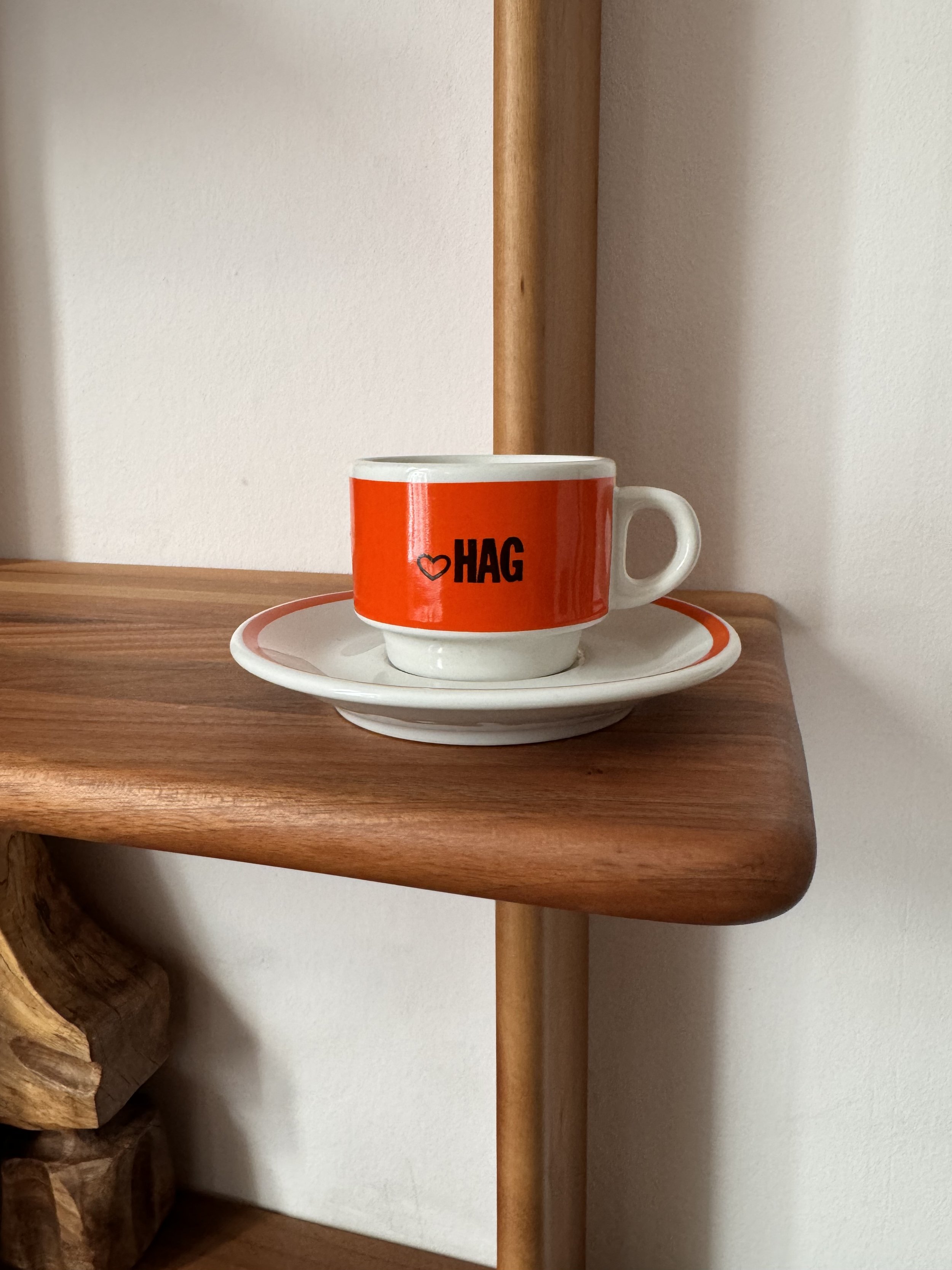 Vintage 1970s Caffe HAG espresso cup and saucer