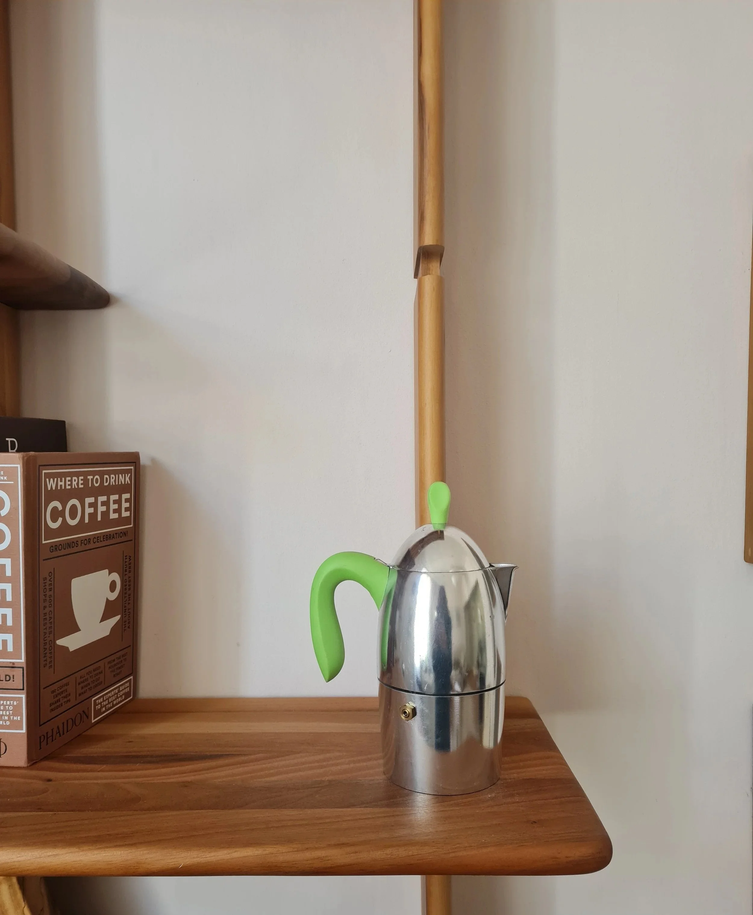 Vintage Guzzini Zaza 3 Cup Moka Pot in Green