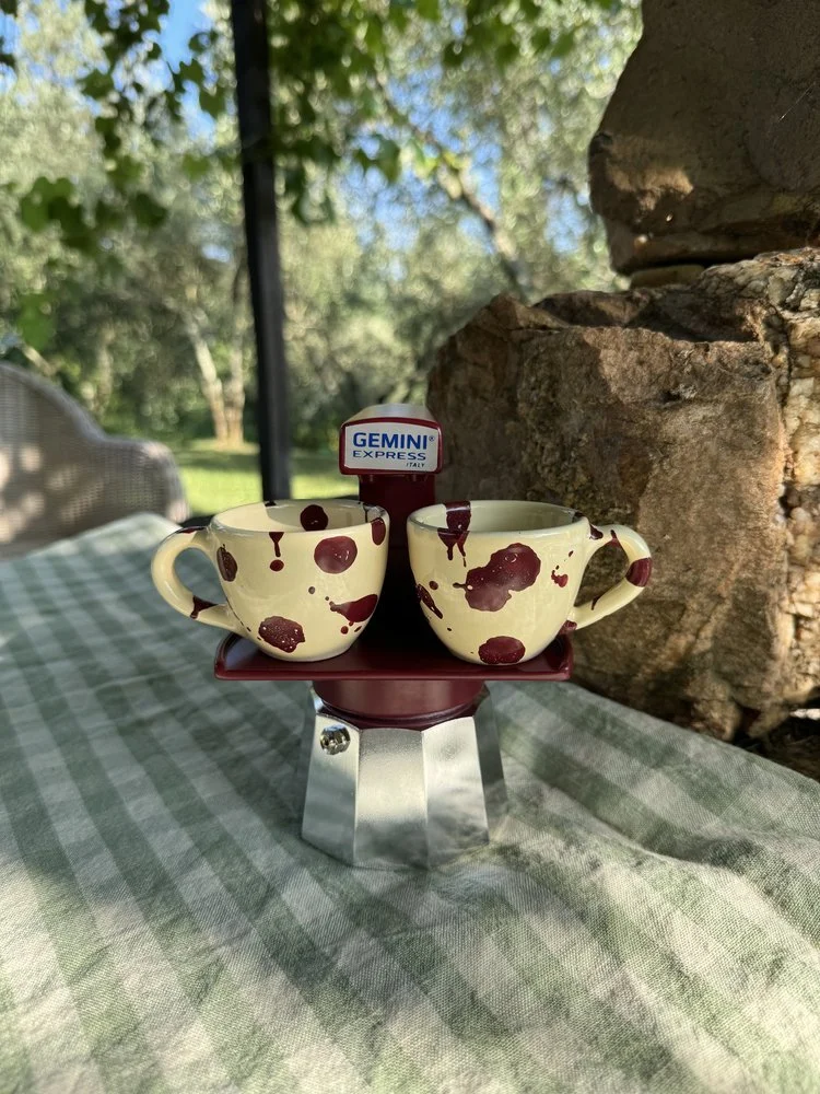Limited Edition Ivo Angel Cream & Burgundy Espresso Cups — my moka