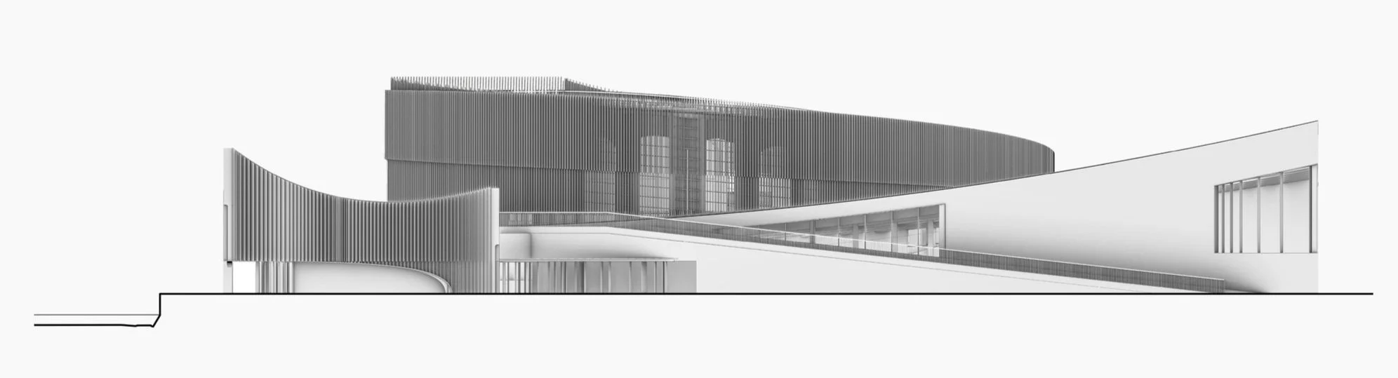 Cultural architecture competition proposal by Studio Tashima Architects, London UK, for The Museum of History and The Future in Turku, Finland, addressing civic space and waterfront urban identity.