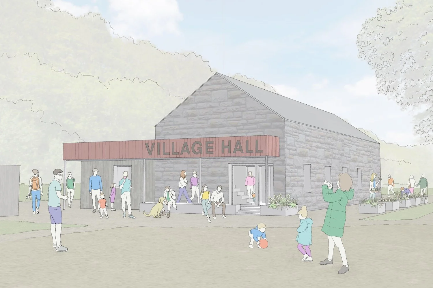 Situated Studio Village Hall feasibility study Bannau Brycheiniog Perspective View.jpg