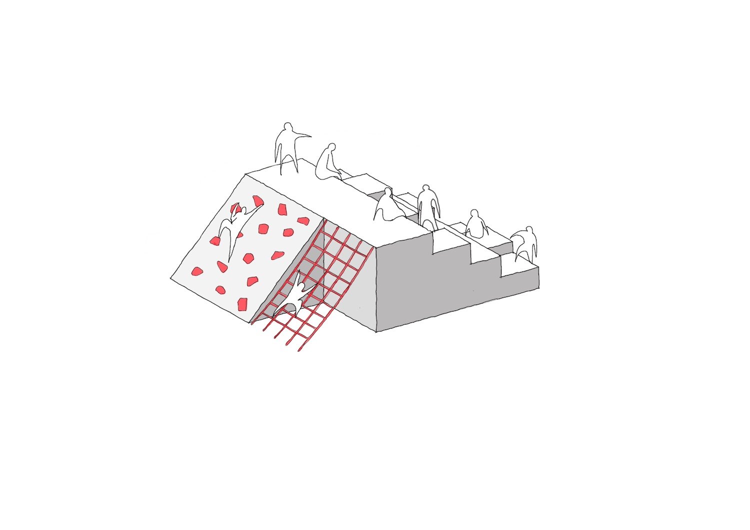 Earthscape Playground Cardiff Situated Studio blocks for climbing socialising cargo net 3D sketch.jpg