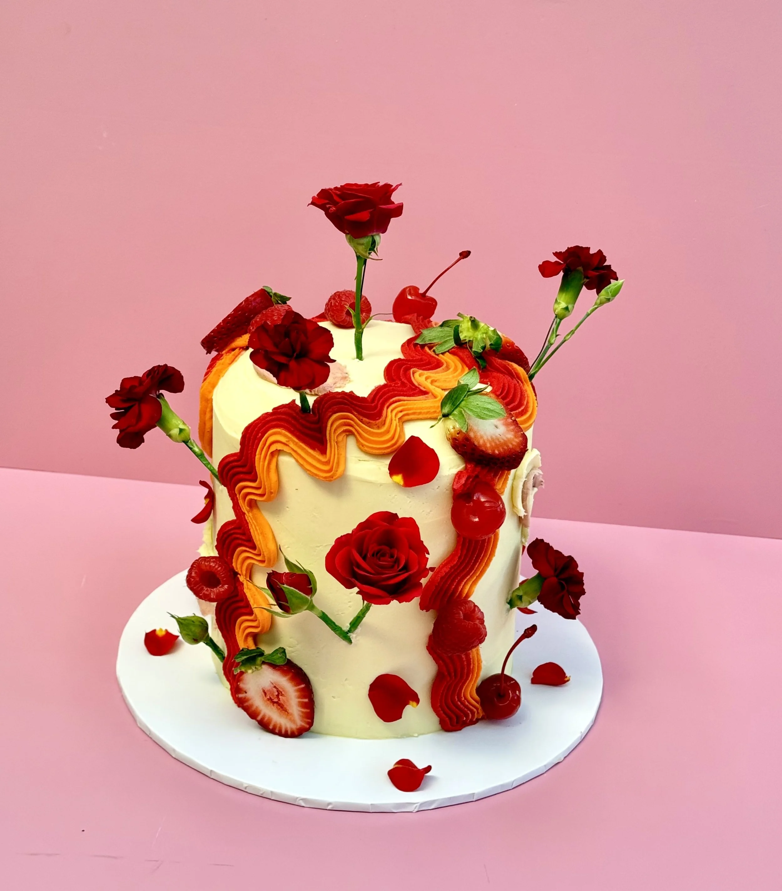 modern dome flower cake.jpeg