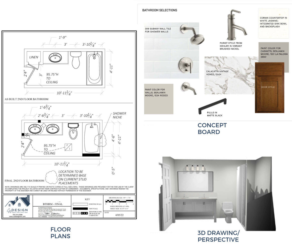 mood board, floor plan, 3D drawing or perspective, CW Design, Catherine Deutschlander, space planning, drawing detials