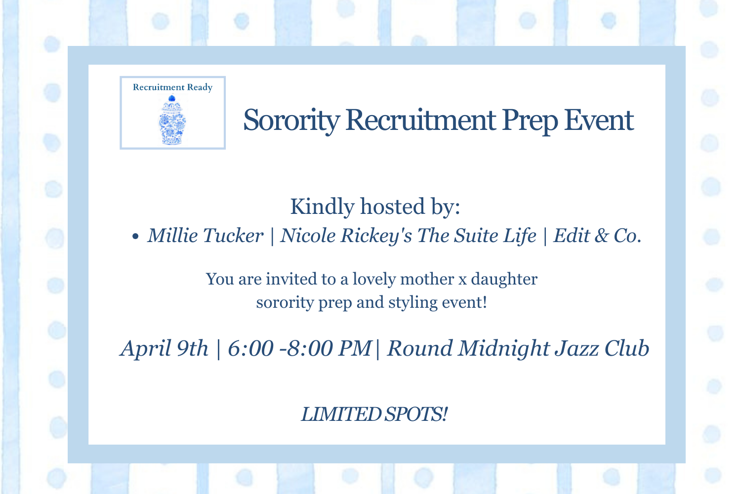 Recruitment Ready Sorority Prep and Styling Event in Edmond, OK!