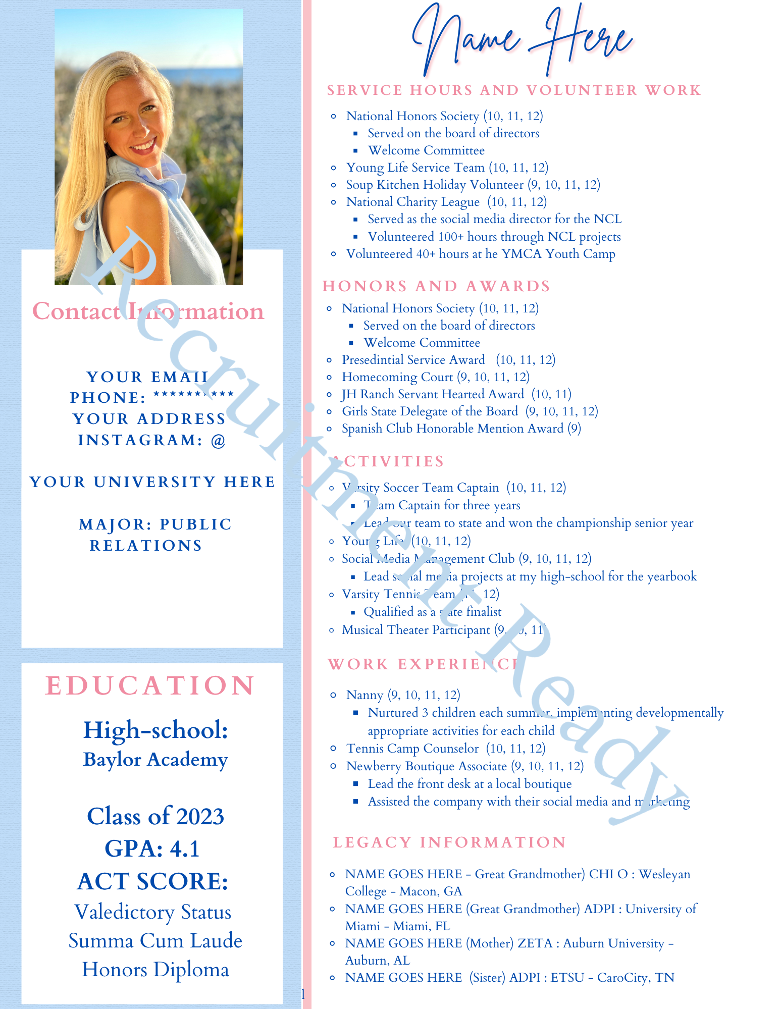 Social Resume & Cover Letter Template (Light Blue)