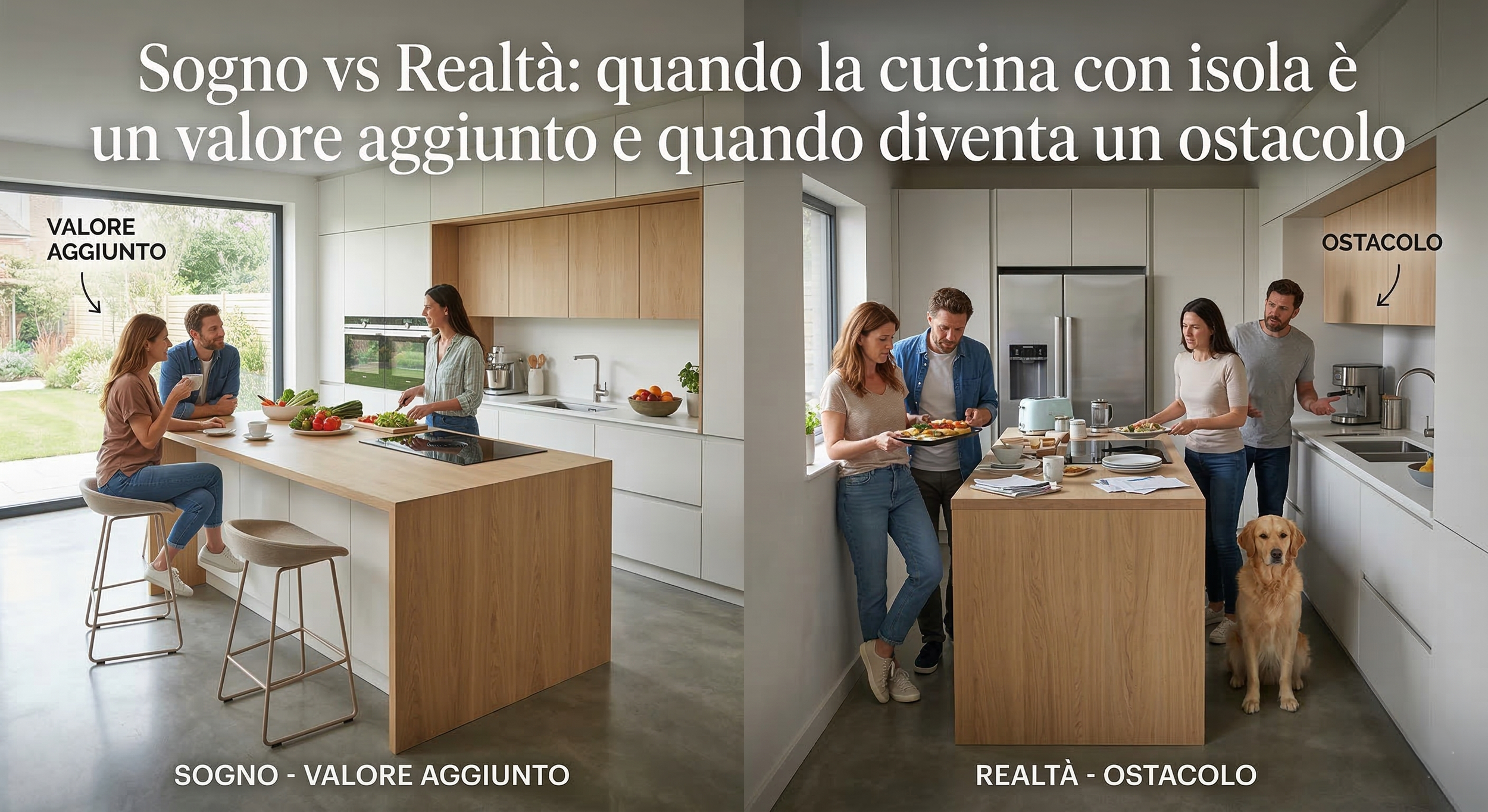 Sogno vs Realtà: quando la cucina con isola è un valore aggiunto e quando diventa un ostacolo