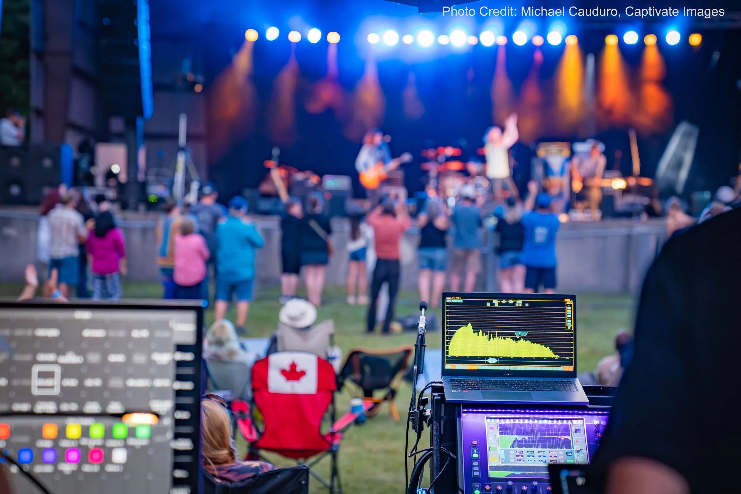 view of stage from behind sound booth