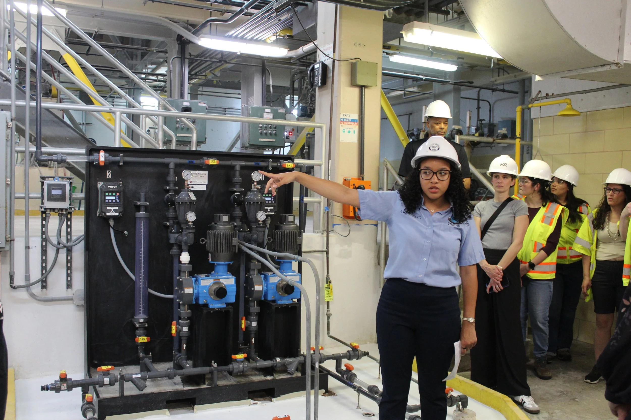  Erica Espiritusanto, Newark Water &amp; Sewer’s Principal Mechanical Engineer, leading the G.L.O.W.W guided tour.  Photo Courtesy: Newark Water &amp; Sewer Utility  