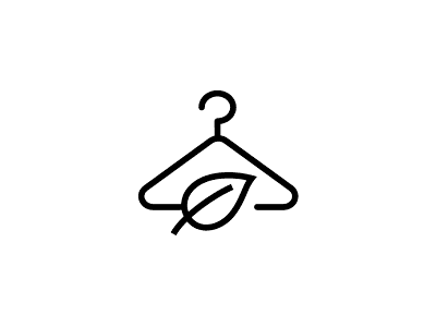 Gif animation of coat hanger and leaf icon
