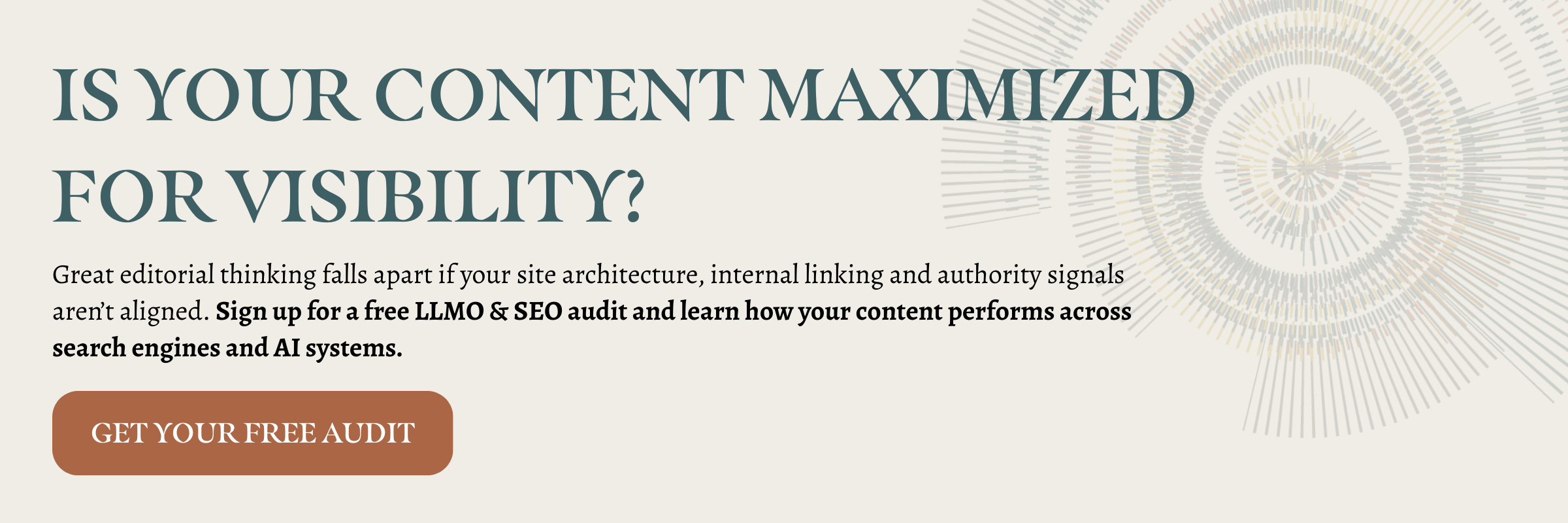 Blog banner image pointing to the free LLMO & SEO audit