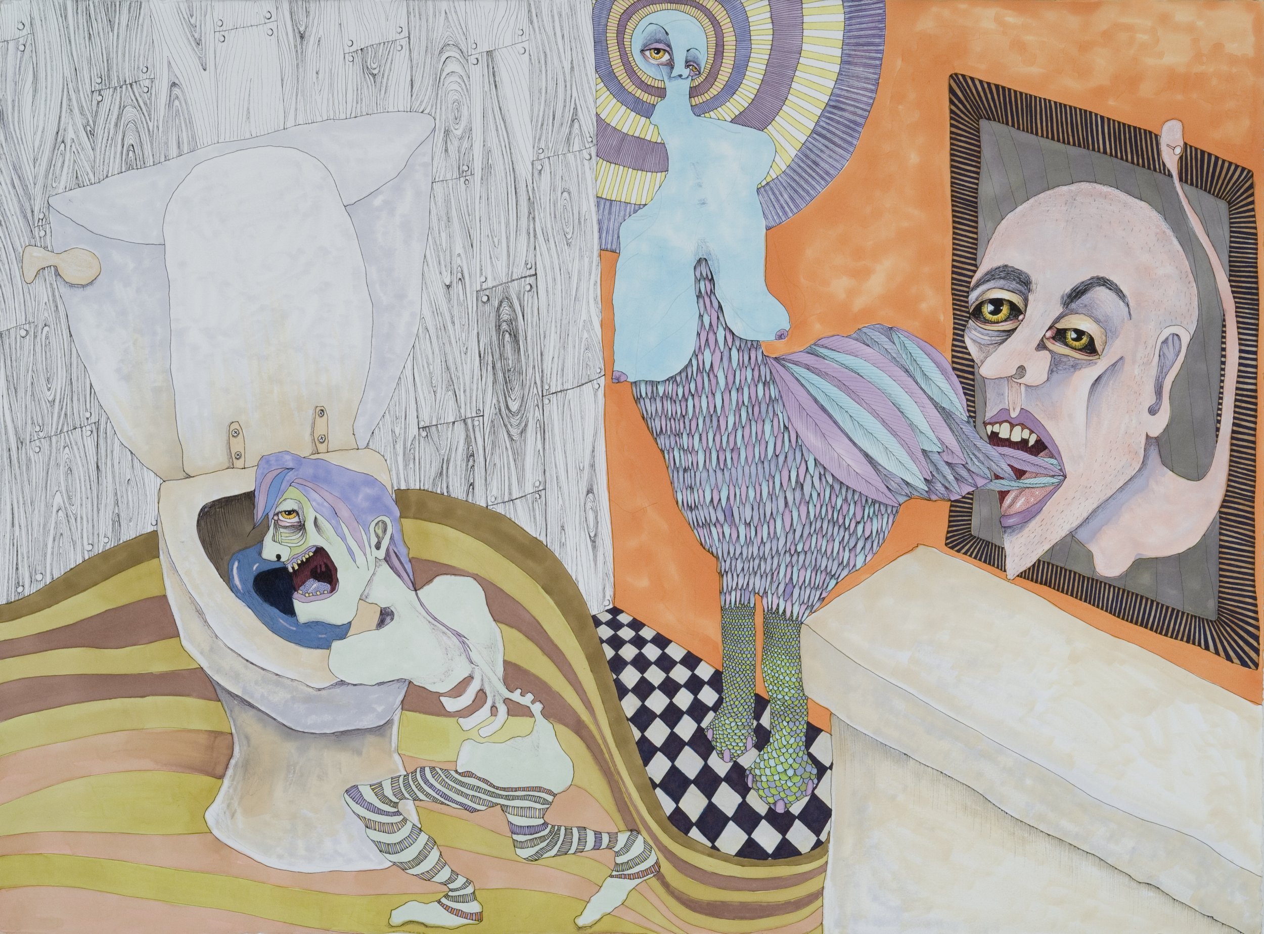 Nausea
Pen and Marker on Paper
24" x 32"
2010
$550