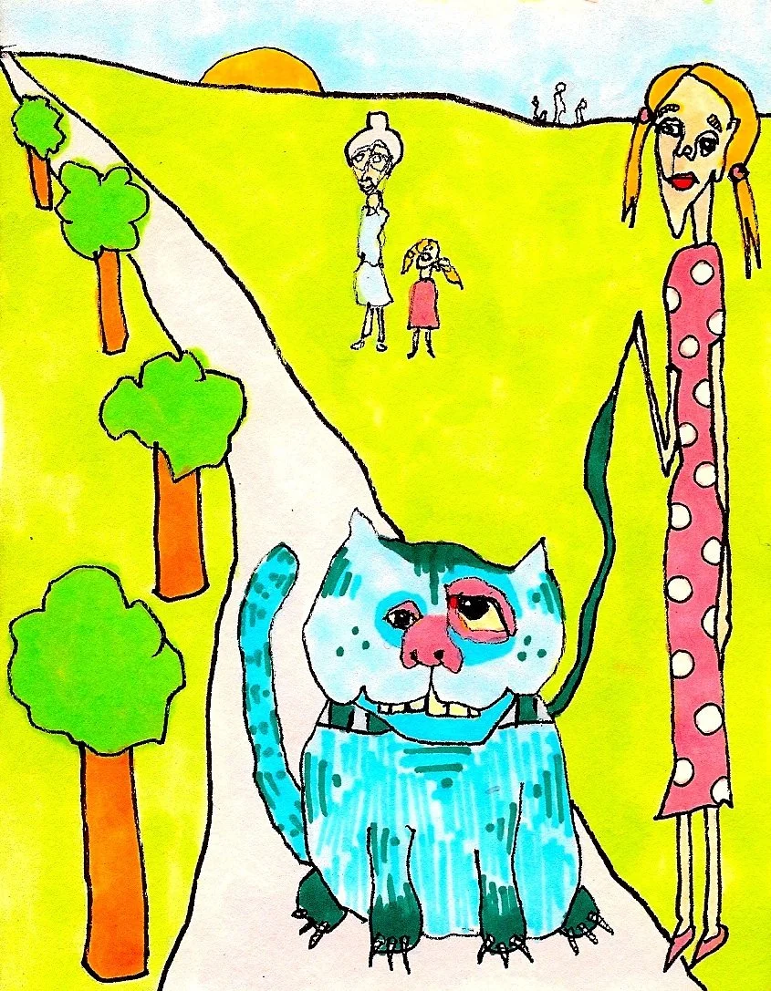 Fat Cat
Pen and Marker on Paper
4 x 5.5"
2009