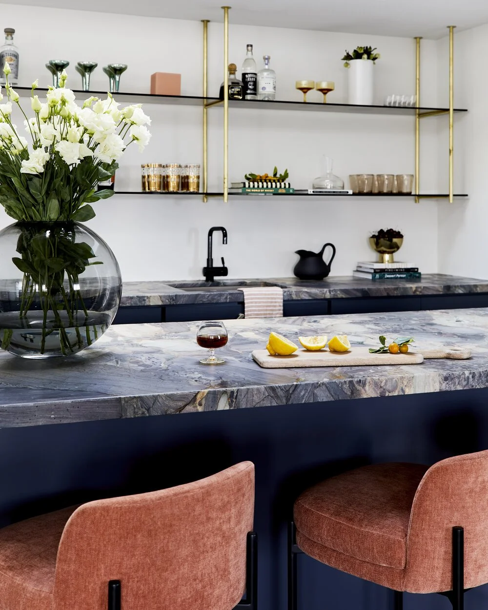 Black Lacquer Design Coastal Contemporary Kitchen Remodel Wet Bar