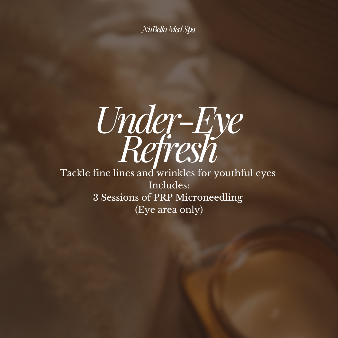 Under Eye Refresh, under eye microneedling, PRP under eye, fine lines treatment, non-surgical blepharoplasty, eye rejuvenation