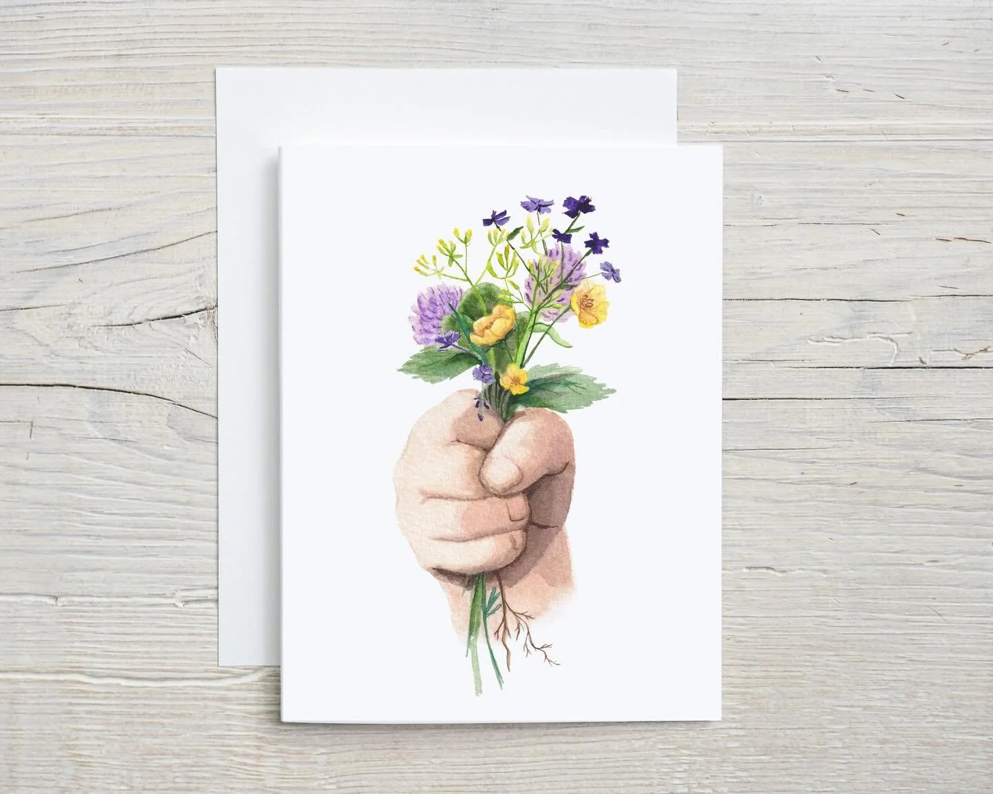 As a mom of two boys, this card is straight from my heart. 💐
From the moment they could toddle outside, I&rsquo;ve been receiving the most precious gifts &mdash; tiny fistfuls of wildflowers, decapitated blooms, &ldquo;pretty&rdquo; sticks, and leav