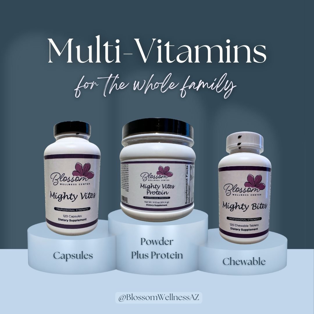 Introducing multi-vitamins for the whole family!

Mighty Vites provides all the building blocks necessary to create the energy you need to keep up and to ensure your immune system has what it needs to thrive. It includes a unique blend of acetyl L-ca