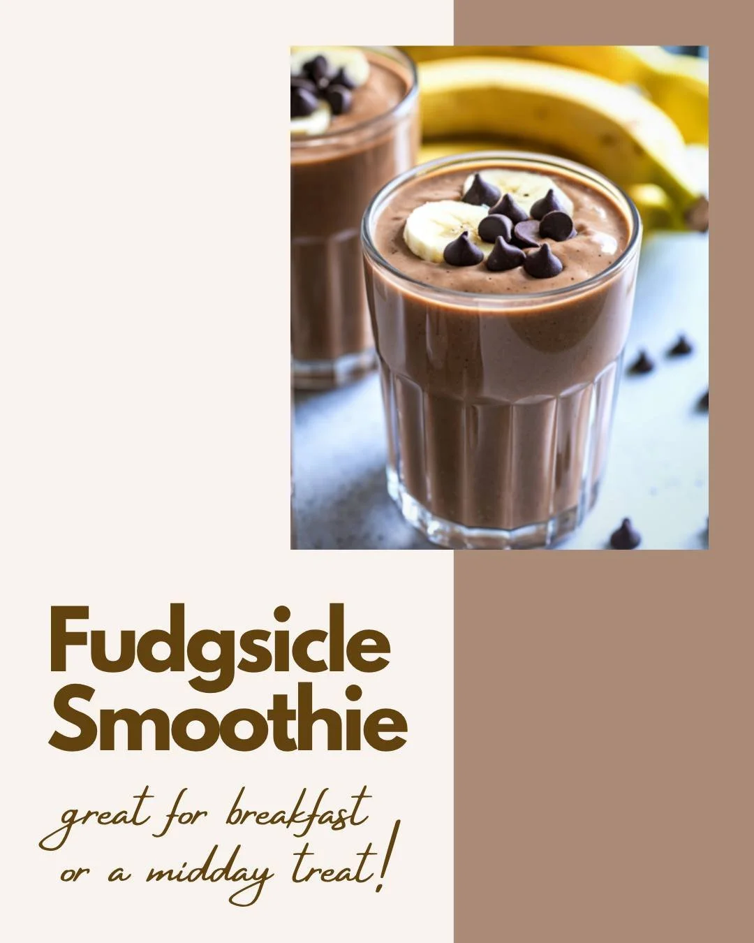 A smoothie that tastes like a treat? Yes, please! This Fudgsicle Smoothie is simple, kid-friendly, and easy to enjoy as breakfast, an afternoon snack, or poured into popsicle molds for a fun frozen treat. Save this recipe for the warmer days ahead!