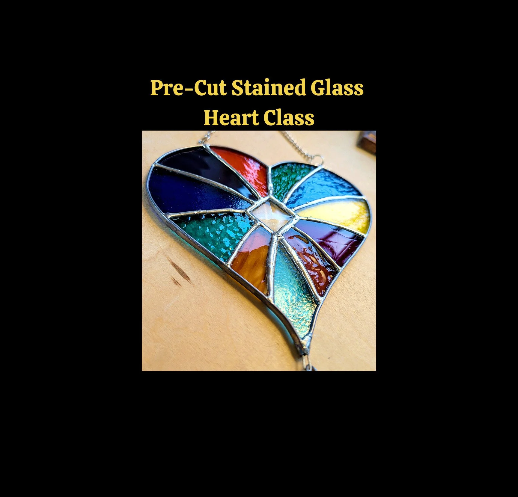 Pre-cut Stained Glass Heart 