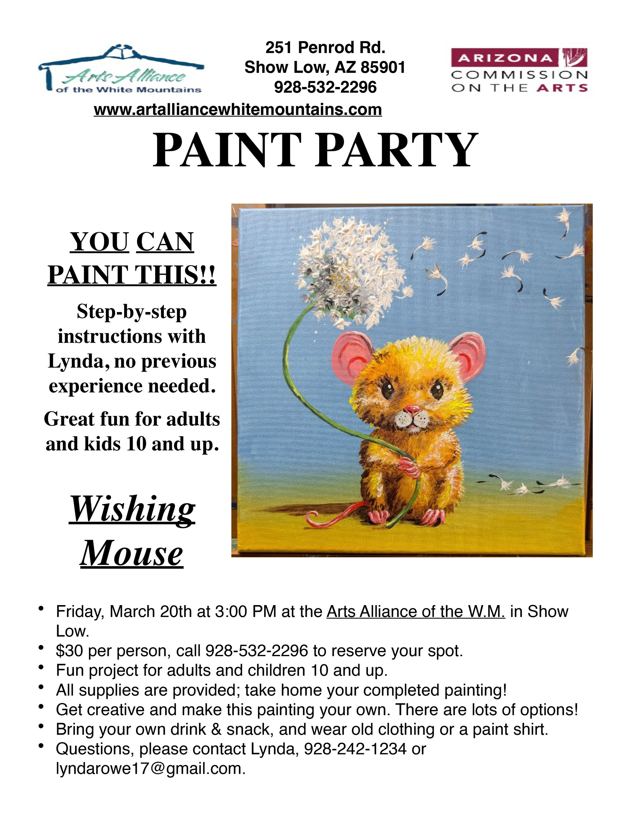 Wishing Mouse Paint Party