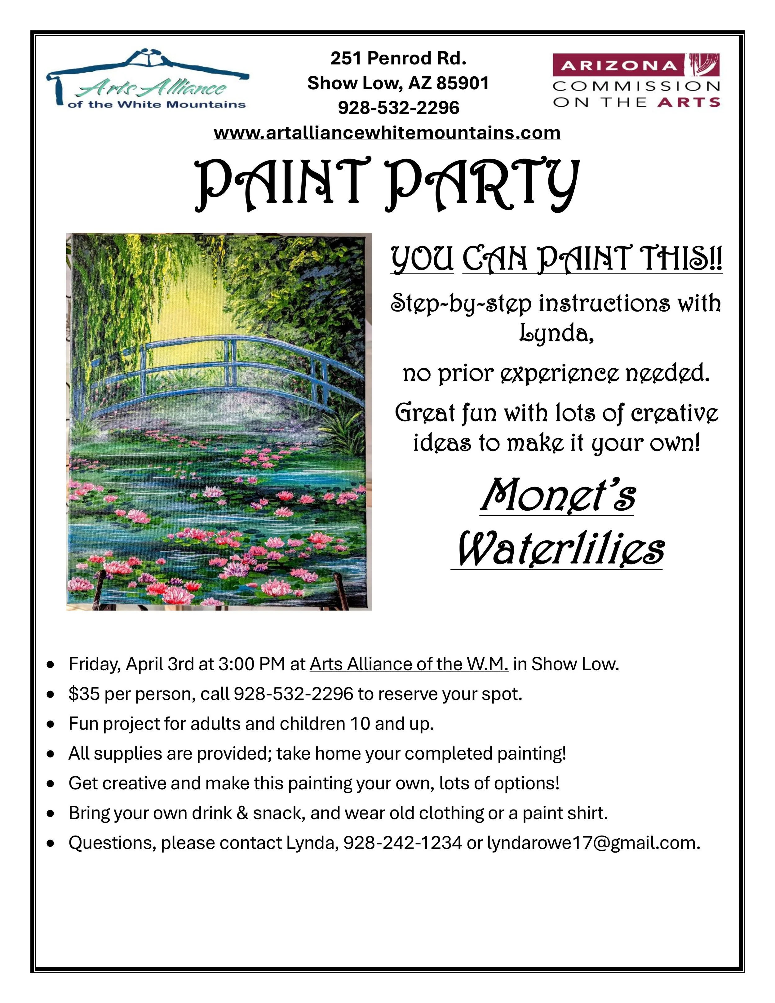 Monet's Waterlilies Paint Party