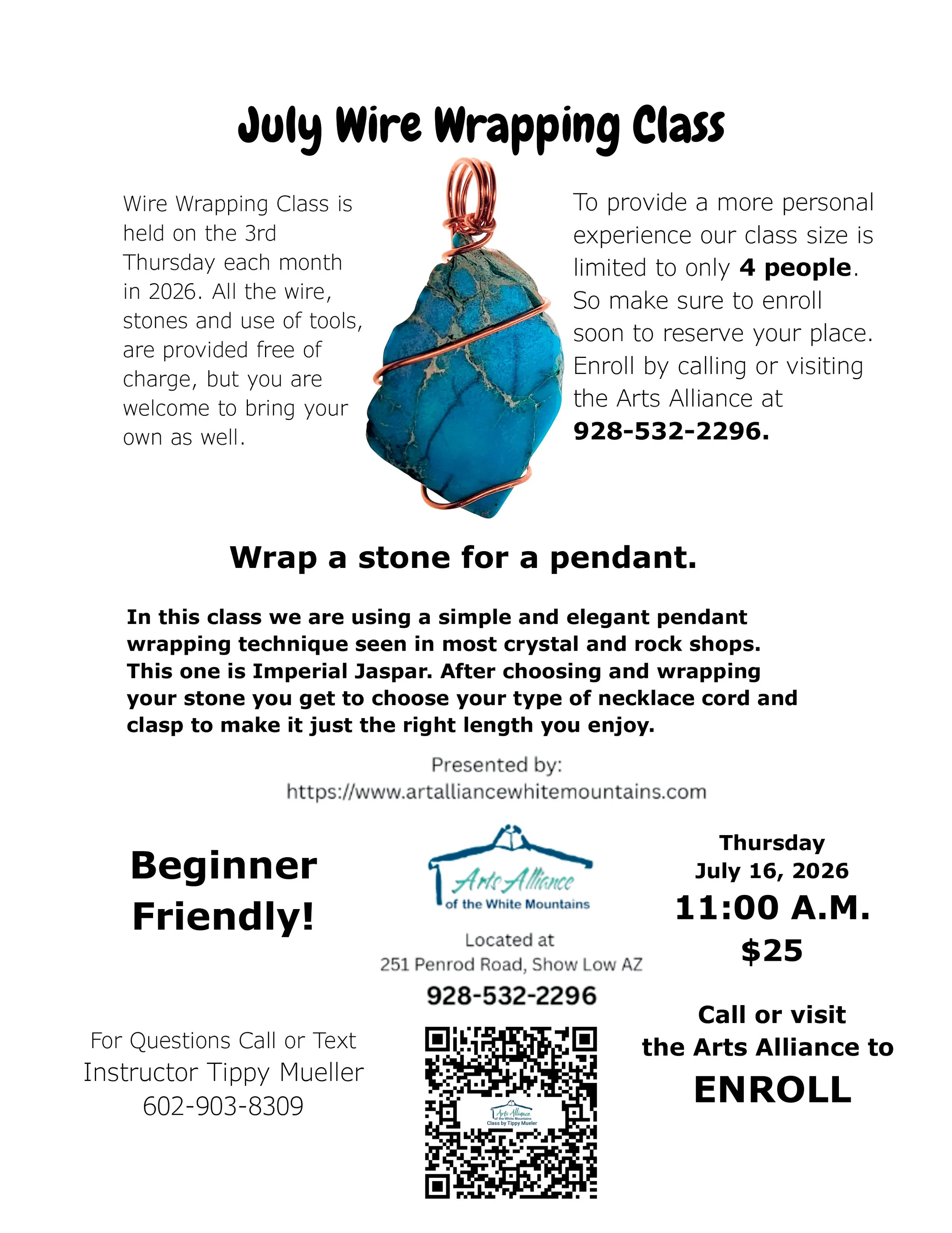July Wire Wrapping Jewelry Class