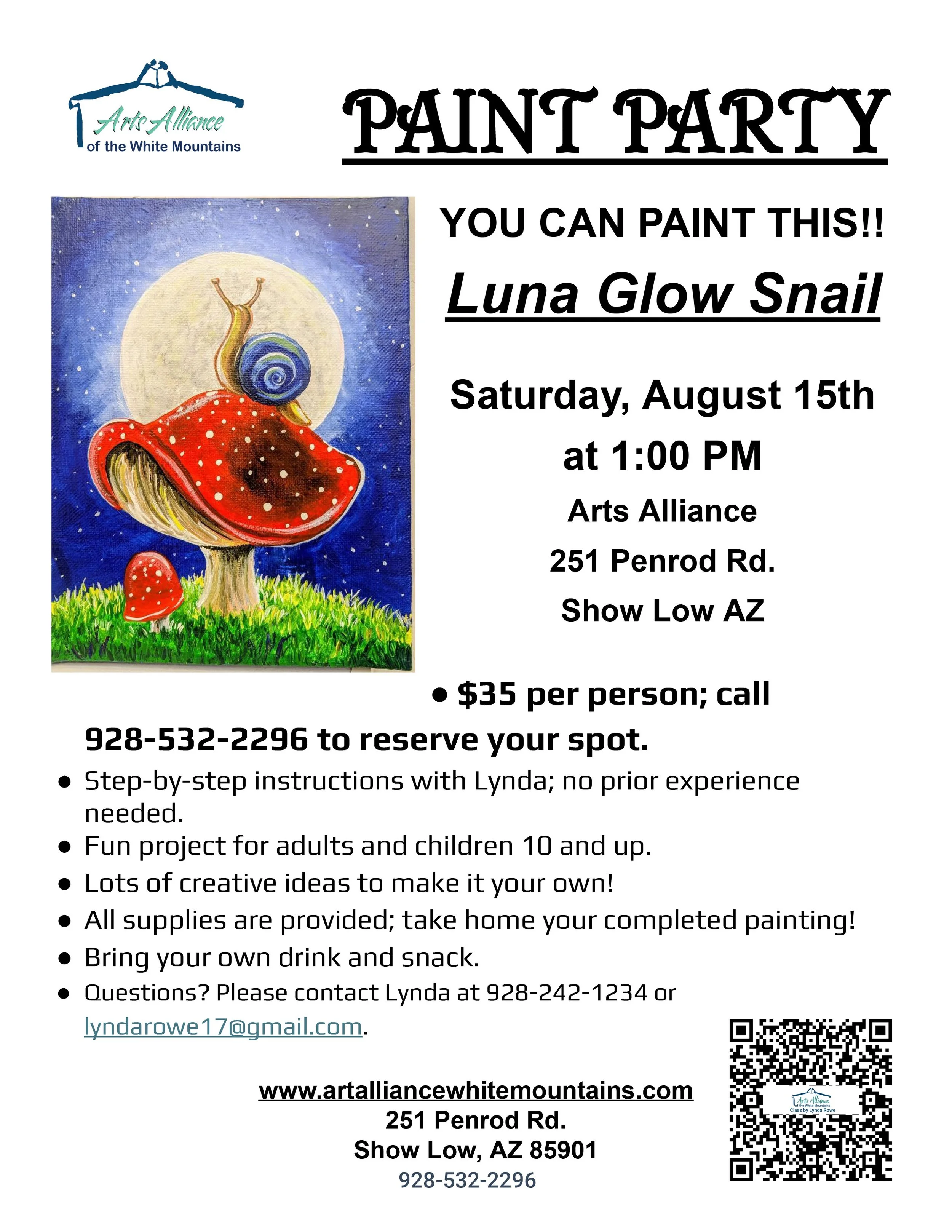 Luna Glow Snail Paint Party