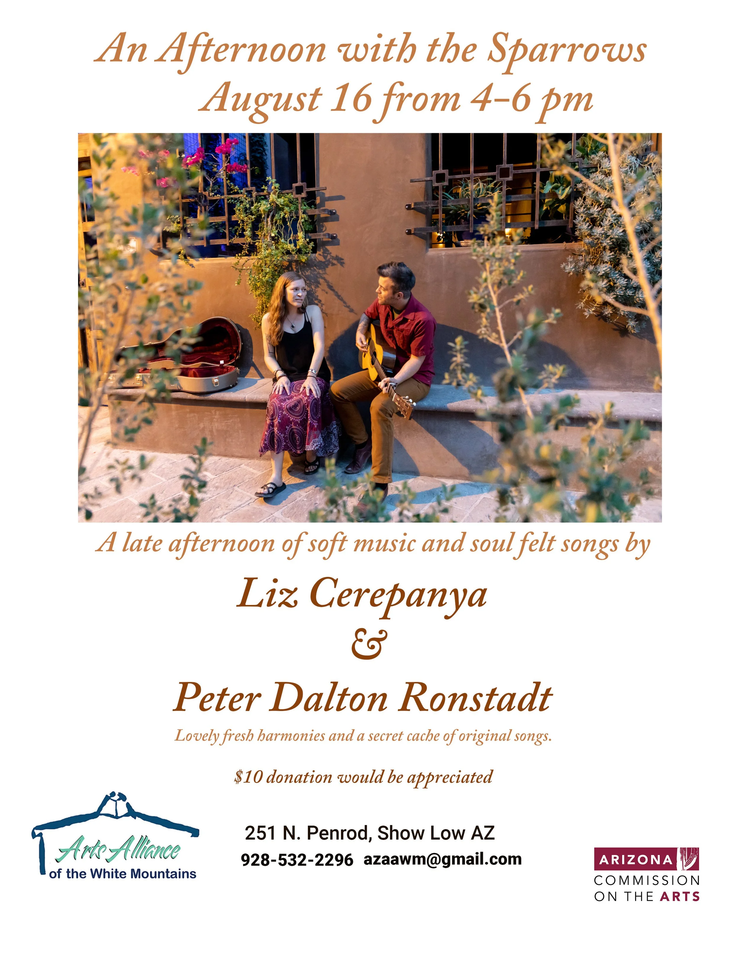An Afternoon with the Sparrows, music by Liz Cerepanya & Peter Dalton Ronstadt.