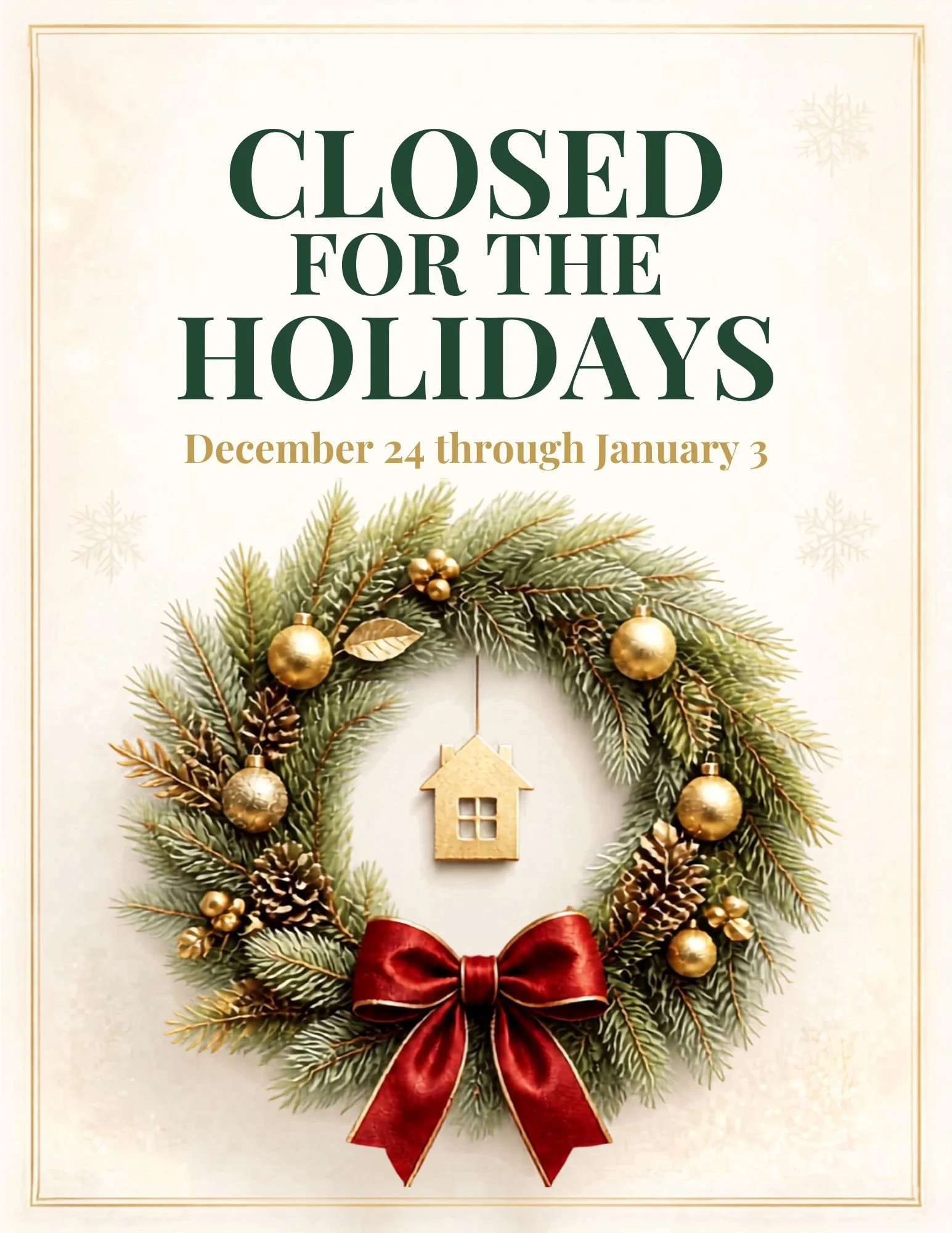 Closed for the Holidays