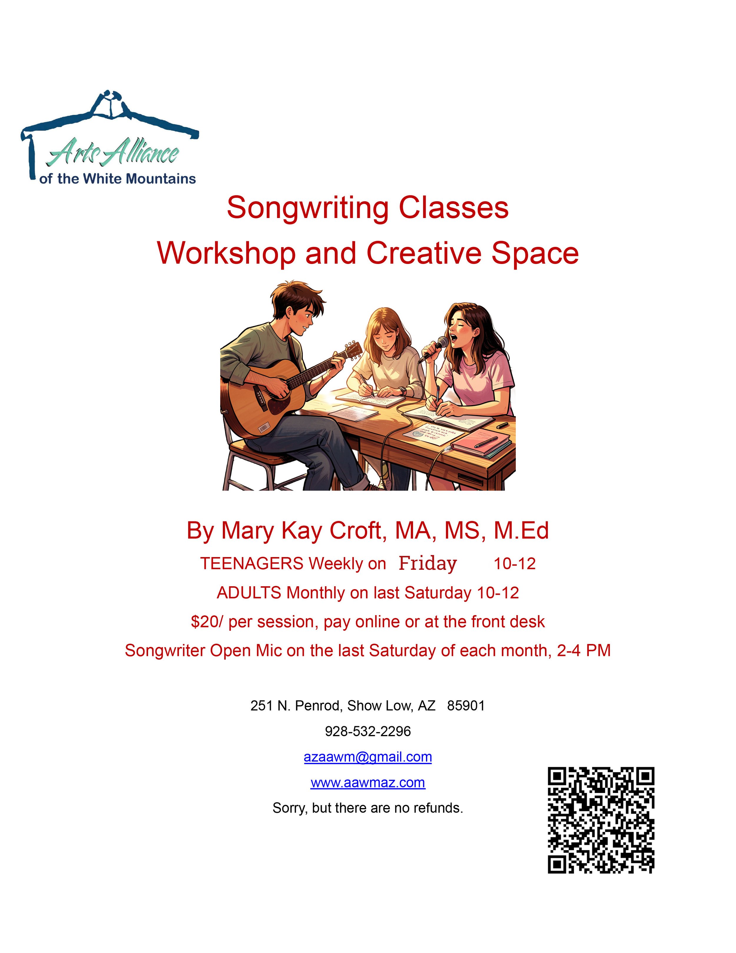 Monthly: Songwriting for Teens and Adults