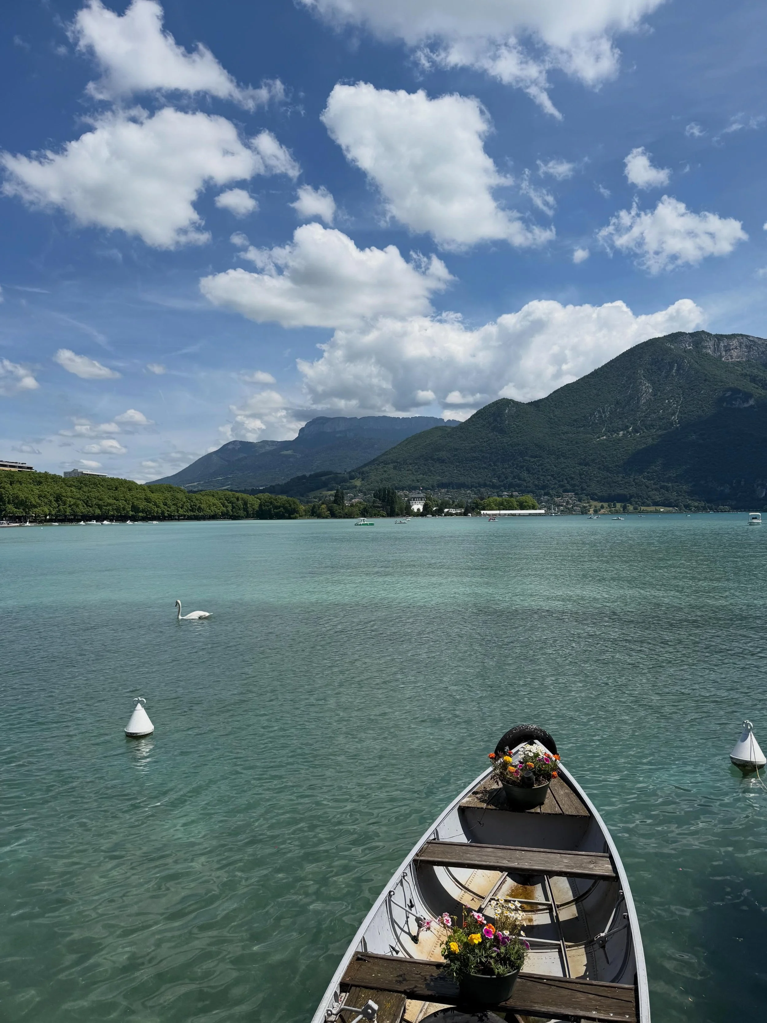 Annecy&rsquo;s beautiful lakefront &amp; old city. Chamonix French Alps - Chris and our new friends braved the top of the mountain with the spectacular views.🏔️
